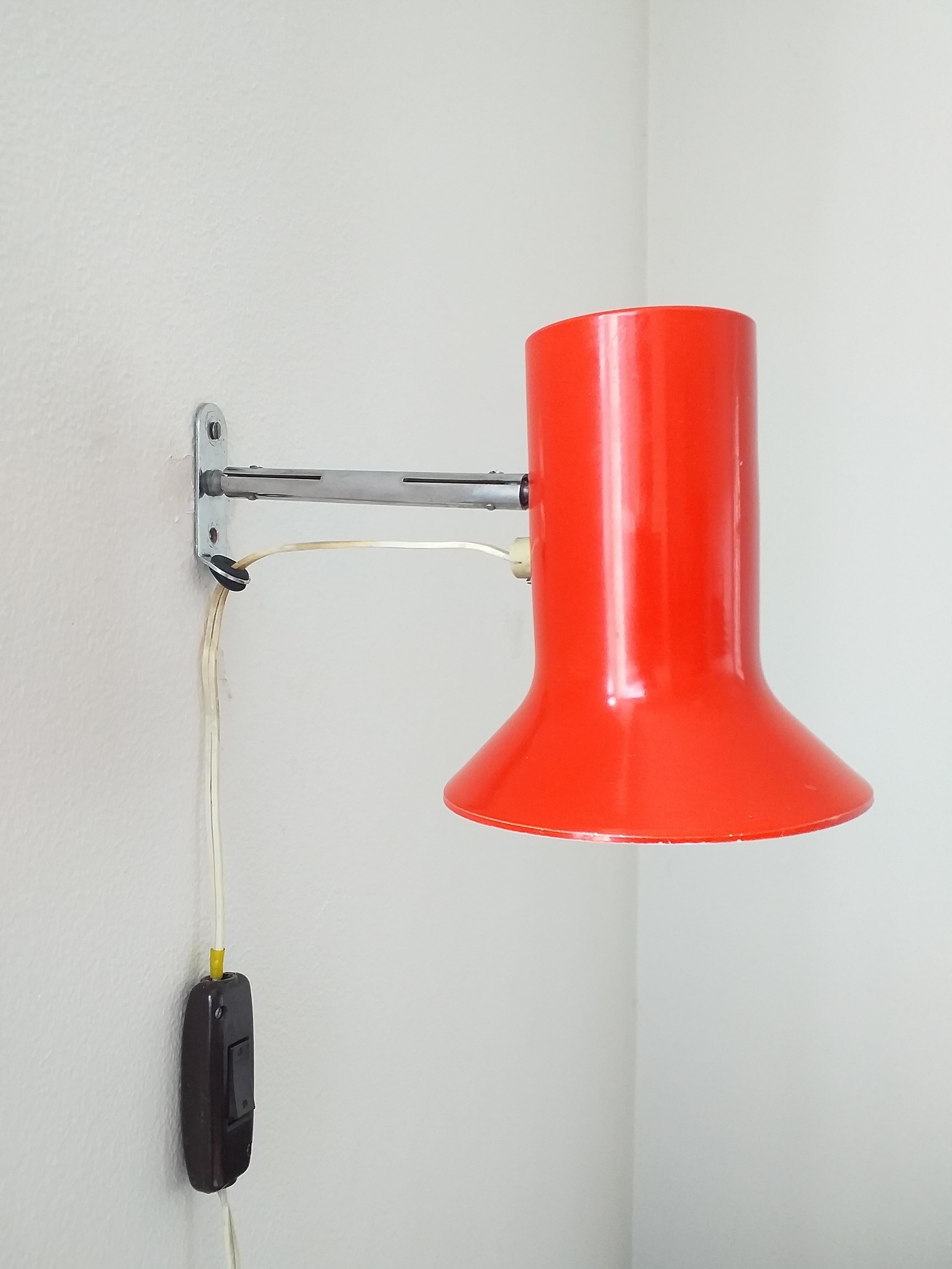 Mid-Century Modern Rare Midcentury Wall Lamp Napako, Designed by Josef Hurka, 1960s For Sale