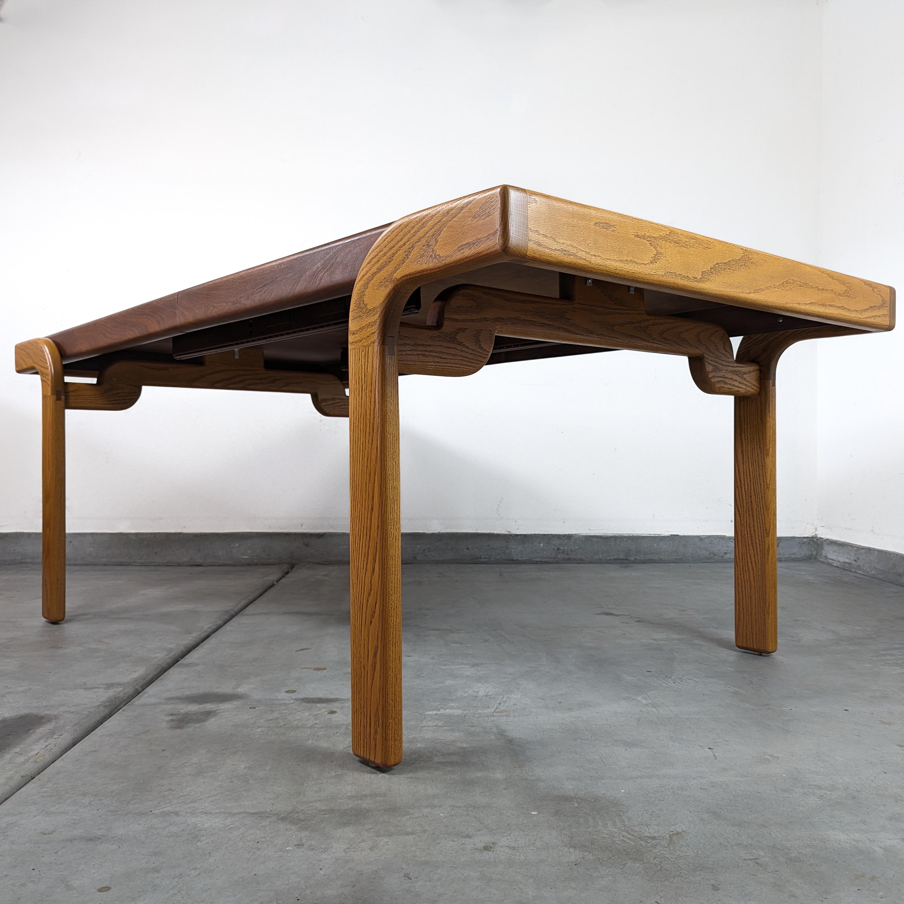 Late 20th Century Rare Mid Century Walnut & Oak Dining Table by Lou Hodges, c1970s For Sale