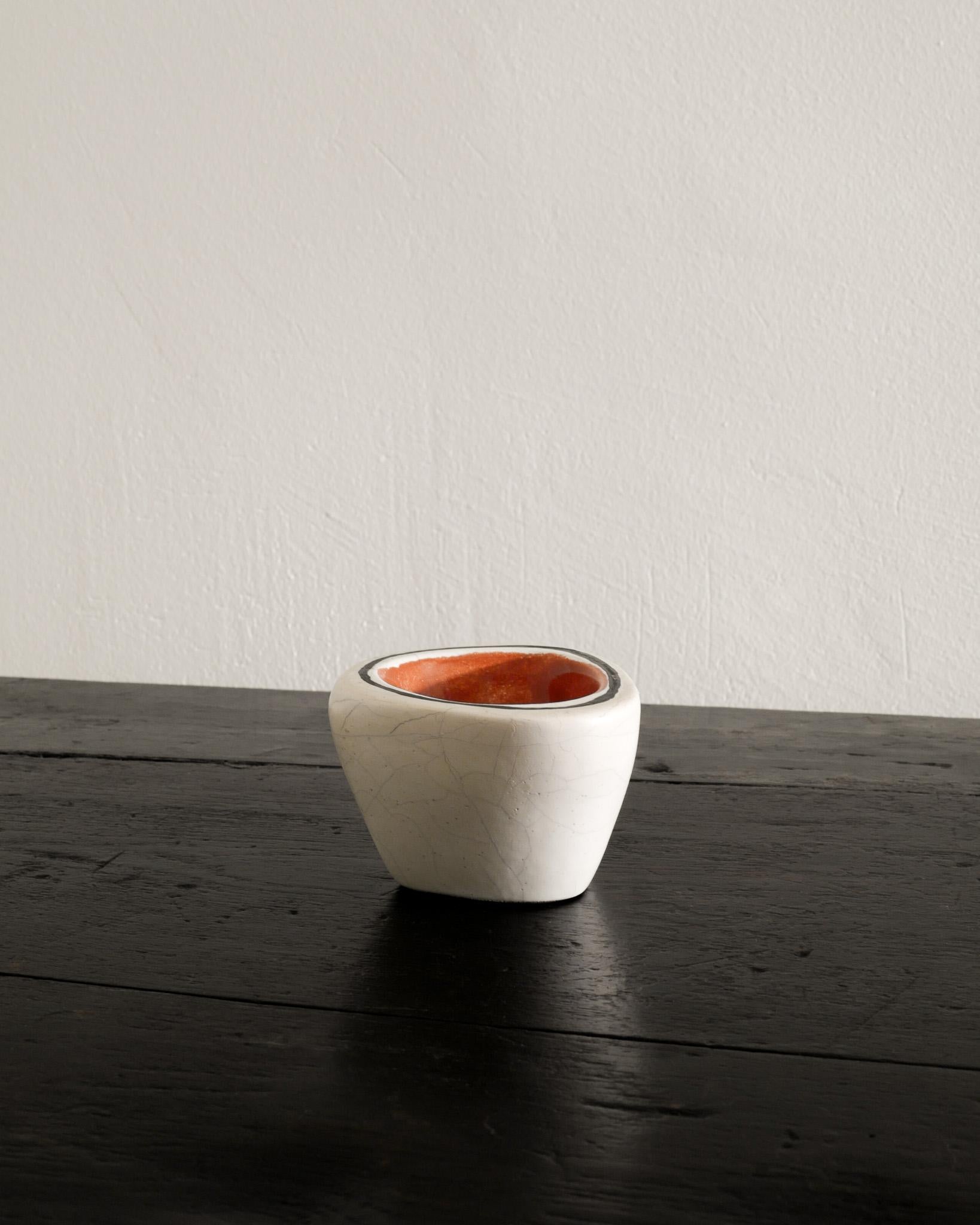 Mid-Century Modern Rare Mid Century White Ceramic Cup by Georges Jouve Produced in France, 1950s  For Sale