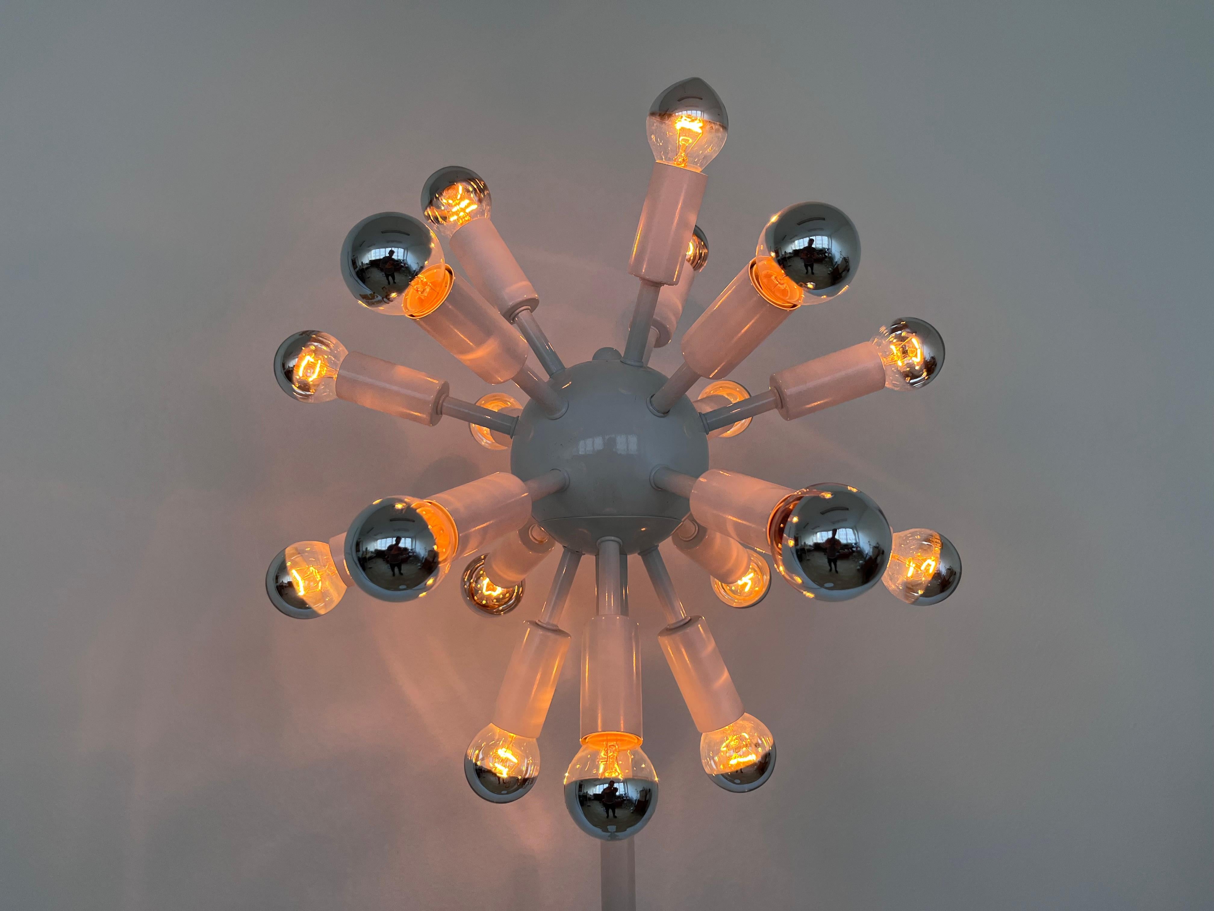 Mid-Century Modern Rare Mid Century white Floor Lamp Sputnik - Atom, around 1980s For Sale