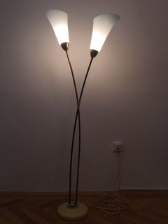 Rare Midcentury White Flower Floor Lamp by Zukov, 1960