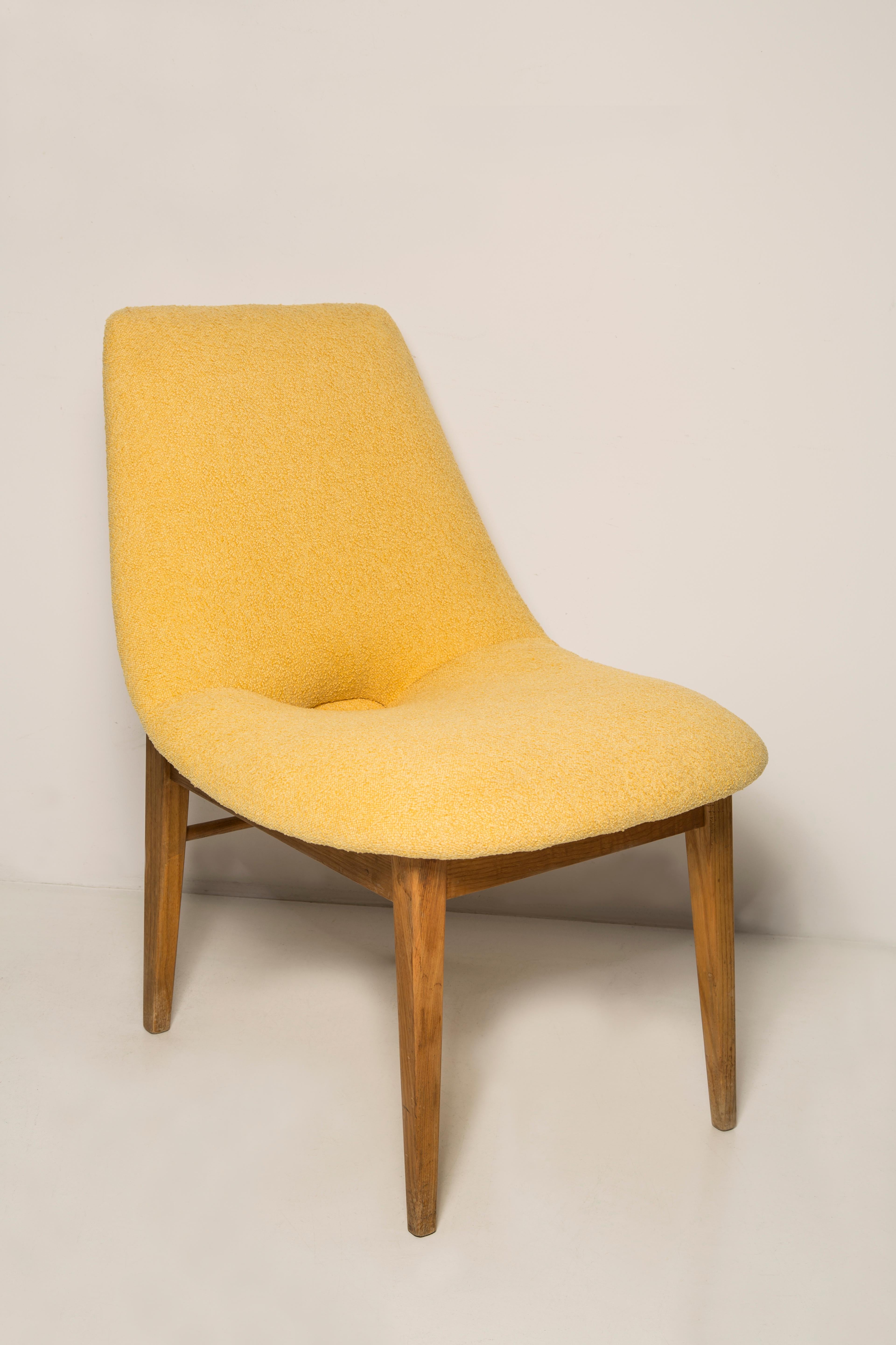 Mid-Century moderno Rara sedia a conchiglia gialla di metà secolo, H. Lachert, Europa, anni '60 in vendita
