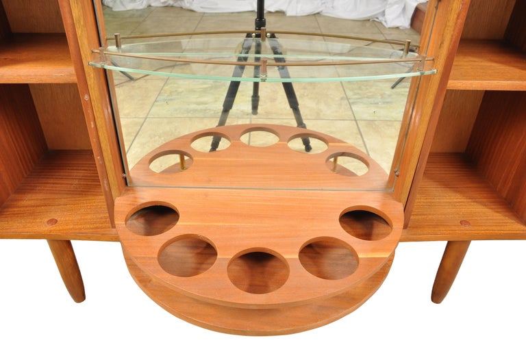 Rare Mid Mod Drinks Cabinet With Hidden Bar At 1stdibs