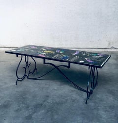 RARE Midcentury Artist Ceramic Dining Table by Snyers, Belgium 1950's