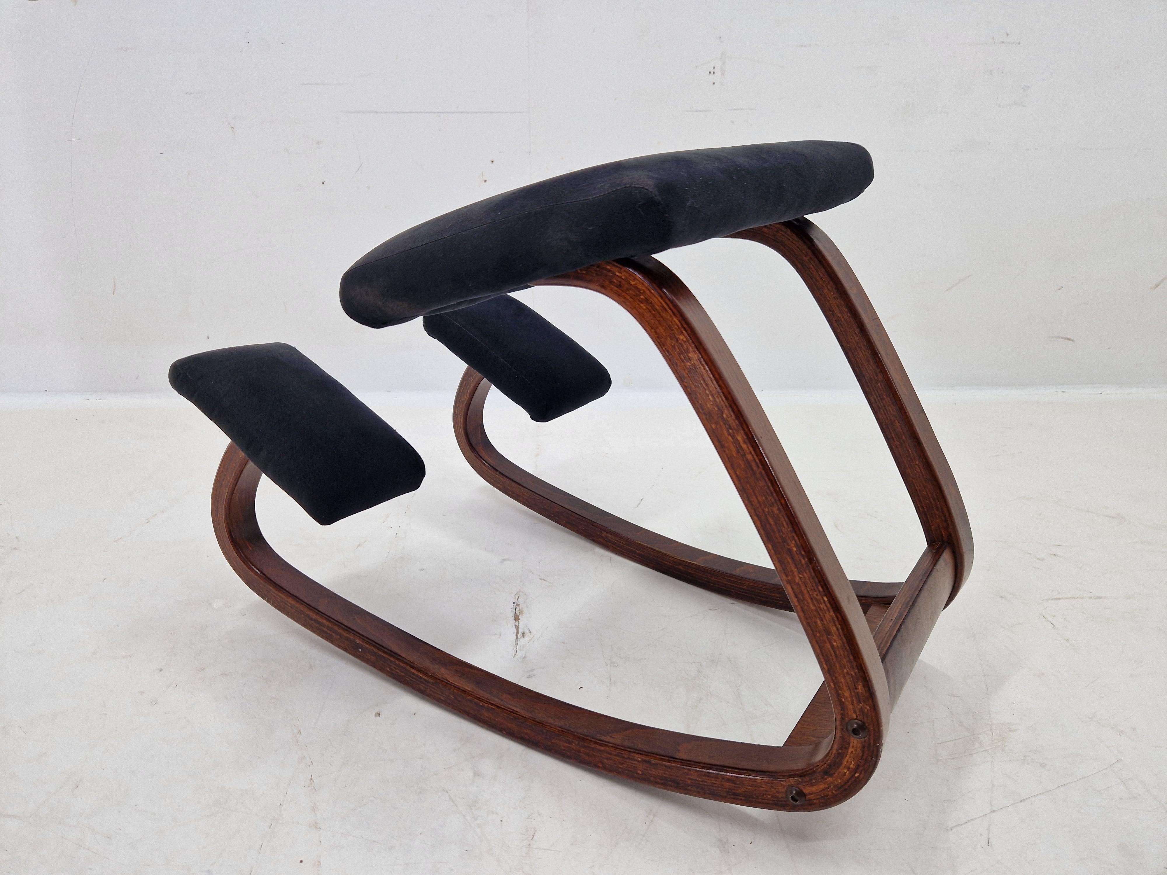 Fabric Rare Midcentury Balance Variable Knee Chair, Peter Opsvik, Norway, 1980s For Sale