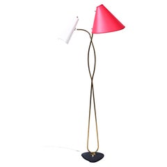 Seltene Stehlampe aus Messing aus der Mitte des Jahrhunderts von Rupert Nikoll
