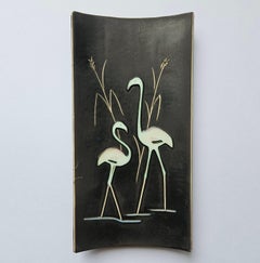 Rare Midcentury Ceramic Wall Sculpture Flamingo, 1970s