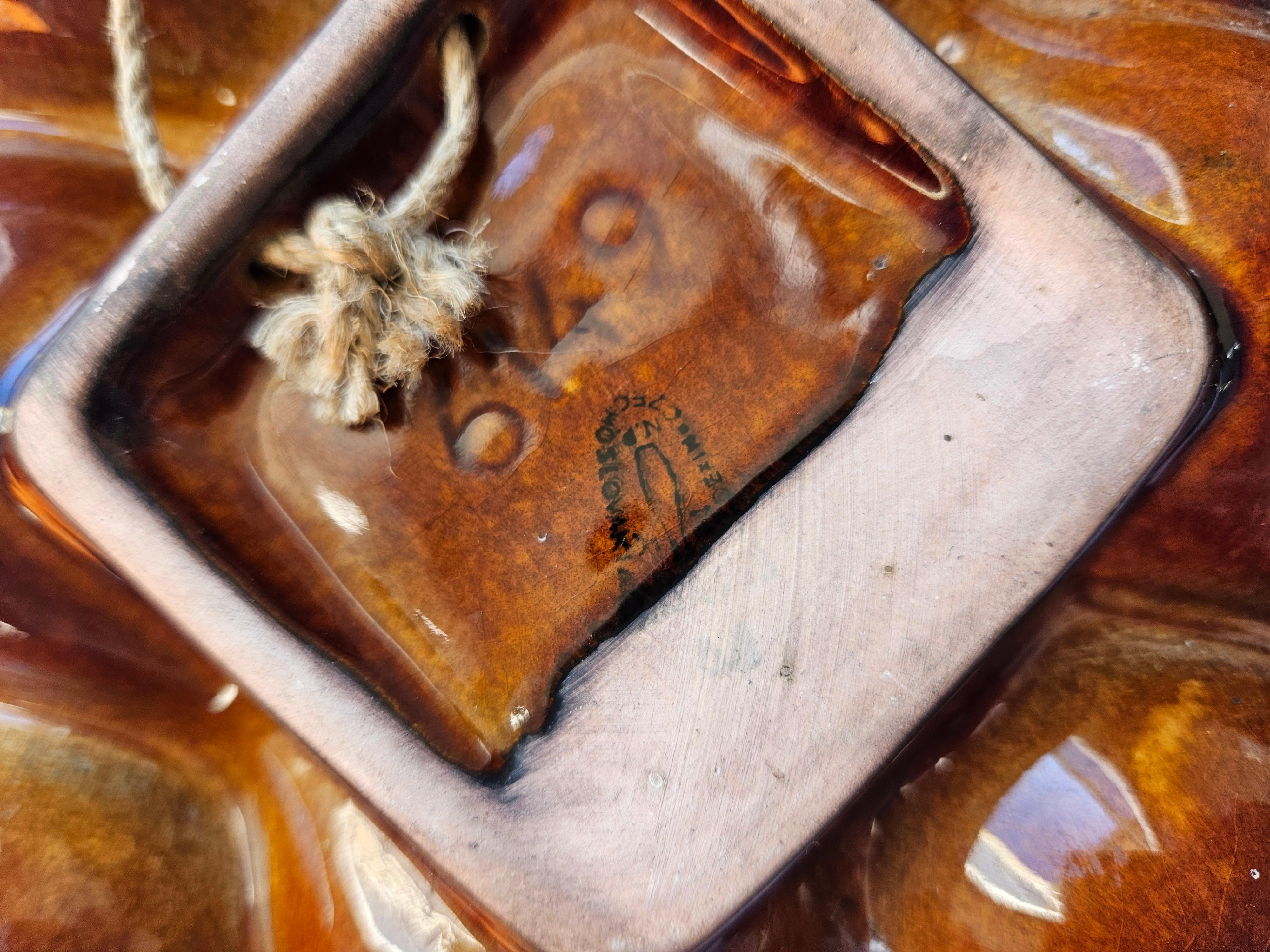 Raro jarrón de pared de cerámica de mediados de siglo, años 70 en venta 5