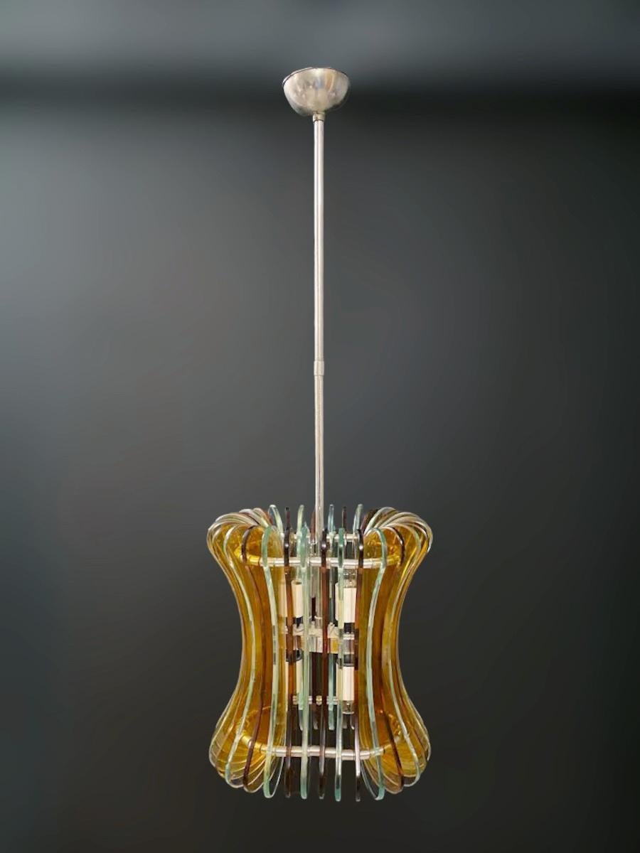 Mid-Century Modern Rare Midcentury Chandelier by Veca For Sale