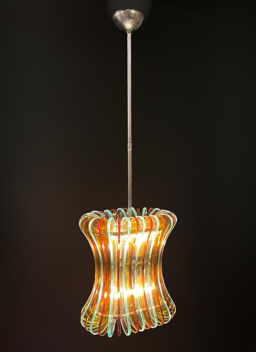 20th Century Rare Midcentury Chandelier by Veca For Sale
