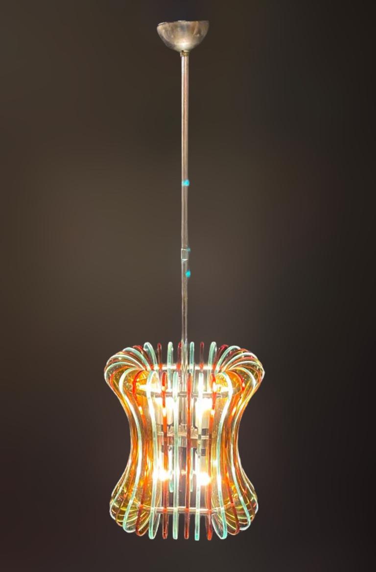Rare Midcentury Chandelier by Veca For Sale 1