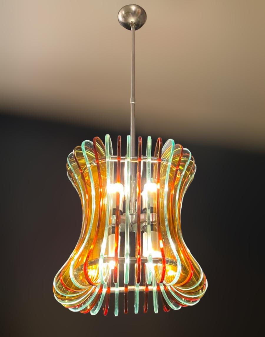 Rare Midcentury Chandelier by Veca For Sale 2