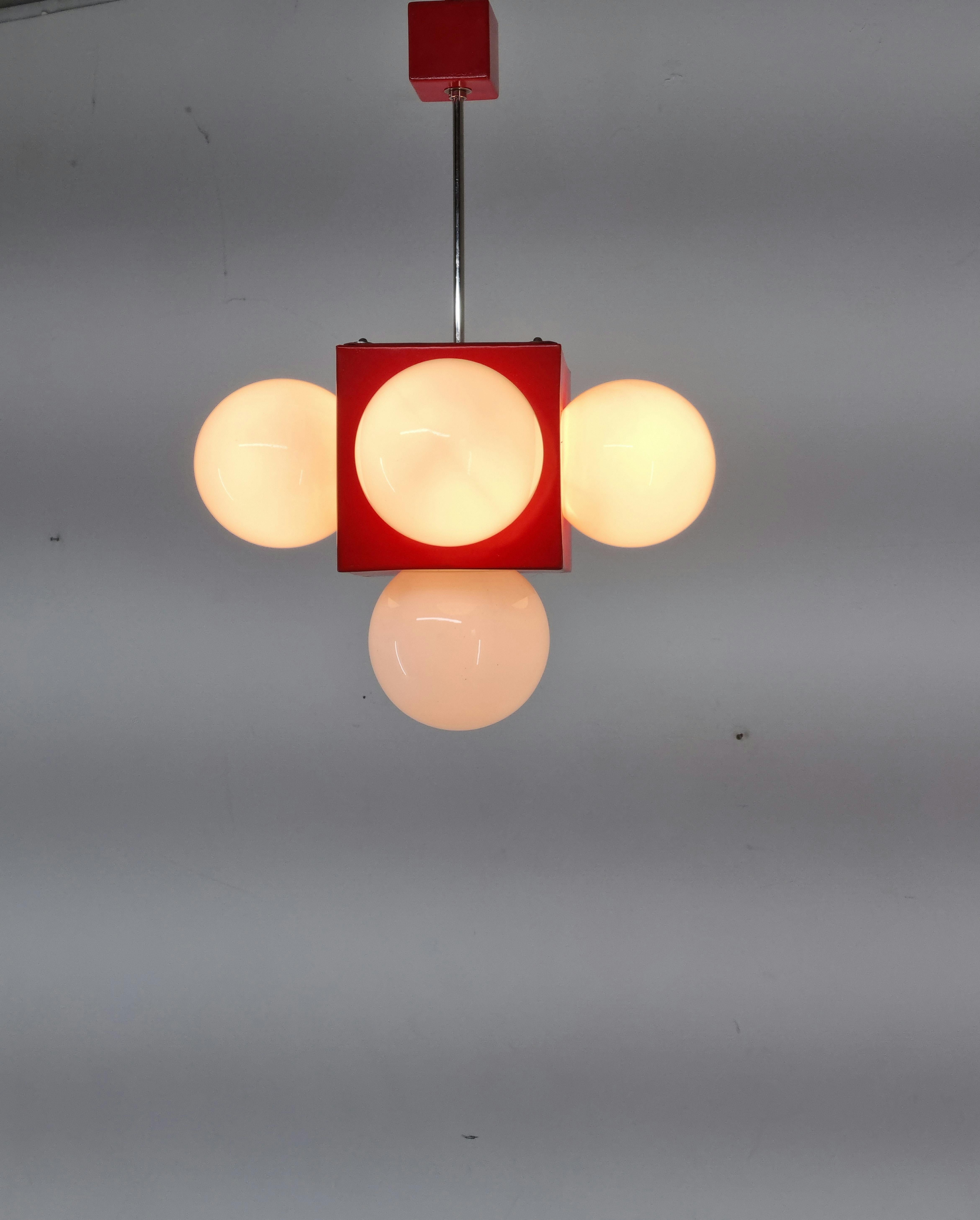 Rare Mid-Century Chandelier Sputnik, Space Age, Italy, 1970s For Sale 3