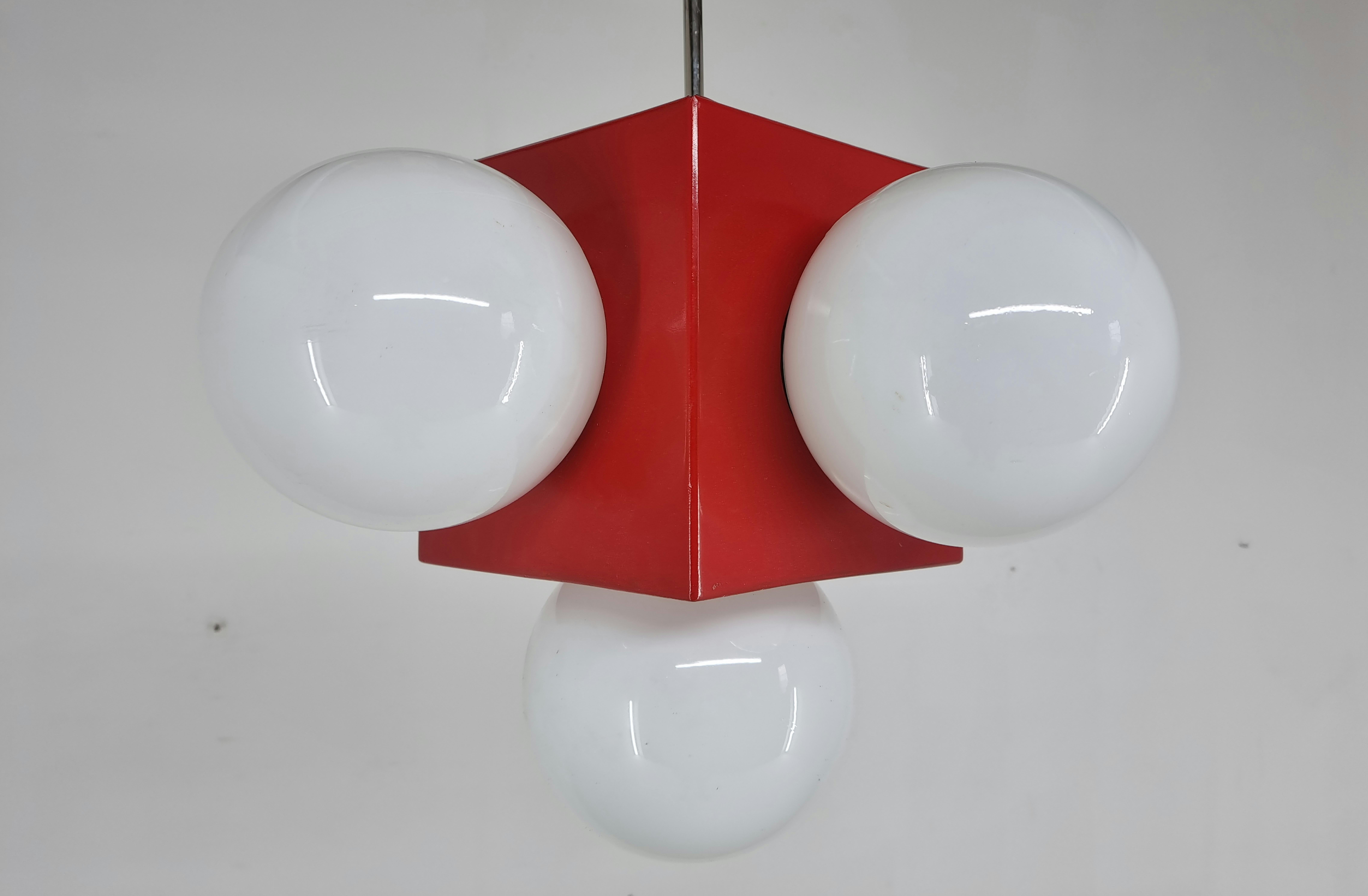 Lacquered Rare Mid-Century Chandelier Sputnik, Space Age, Italy, 1970s For Sale