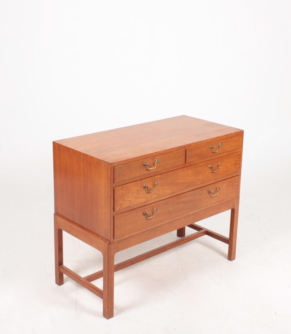 Chest of drawers in teak, designed by Egon Bro Petersen and made by K. Thomsen cabinetmakers, Denmark.