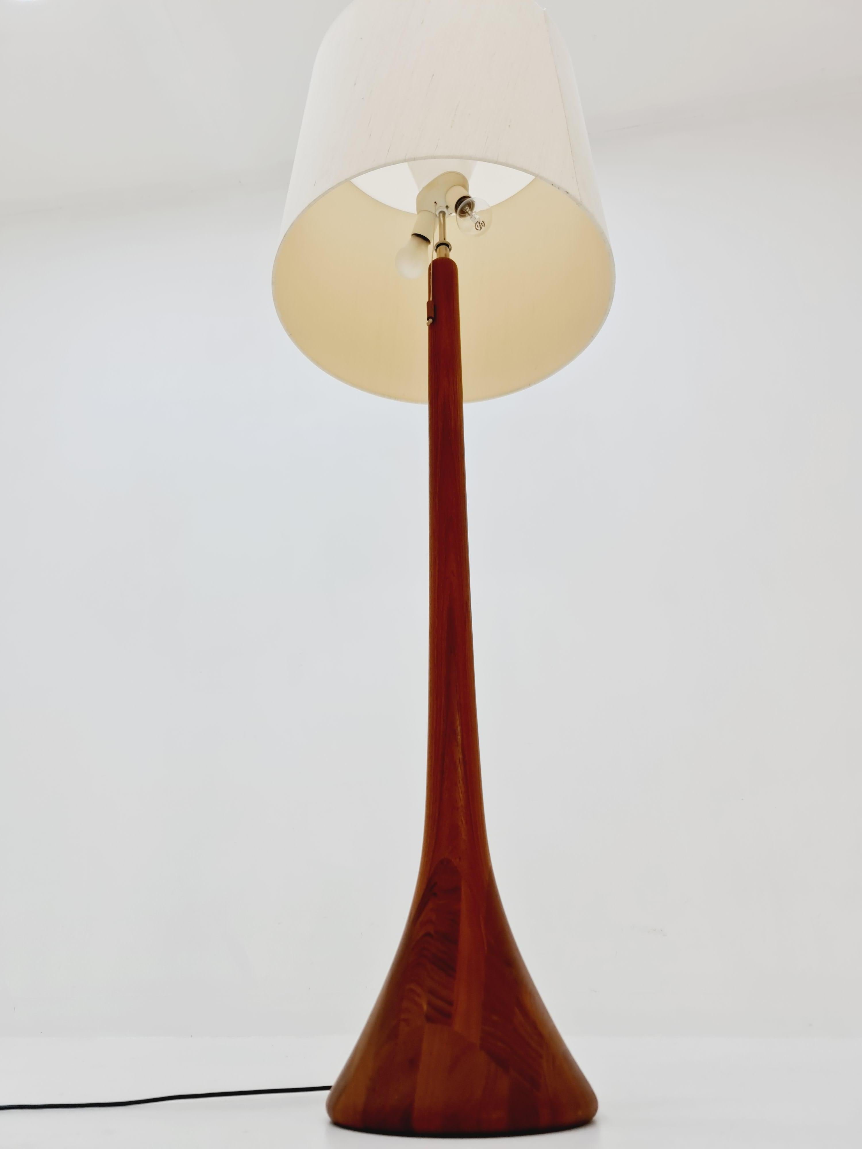 Rare Midcentury Danish floor lamp by KIRK solid teak, 1960s For Sale 3