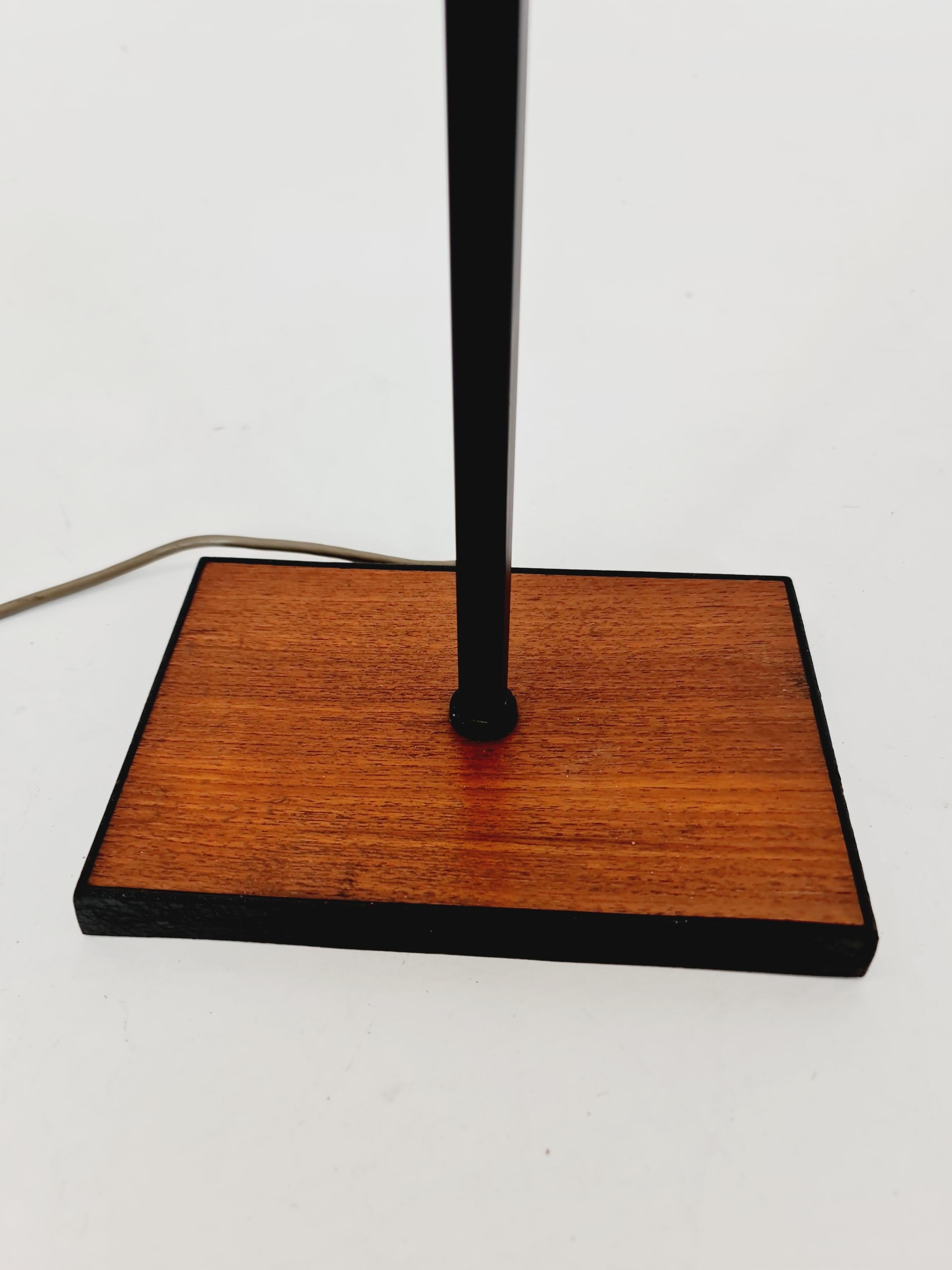 Mid-Century moderno Rara lampada da terra danese del Medioevo in teak e fibra di vetro  1960s in vendita