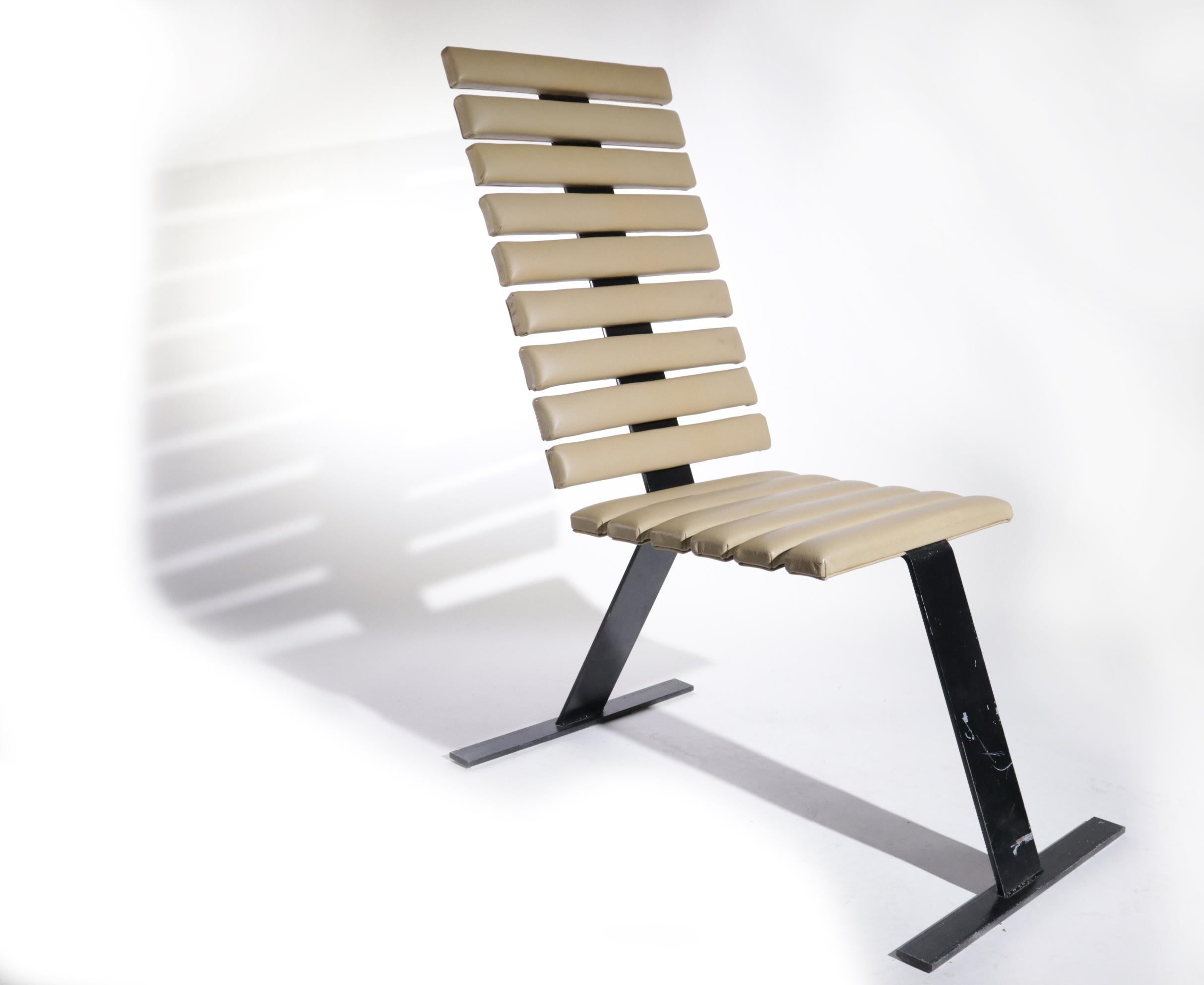 Rare Brutalist Midcentury Design Rib Chair, 1980s For Sale 1