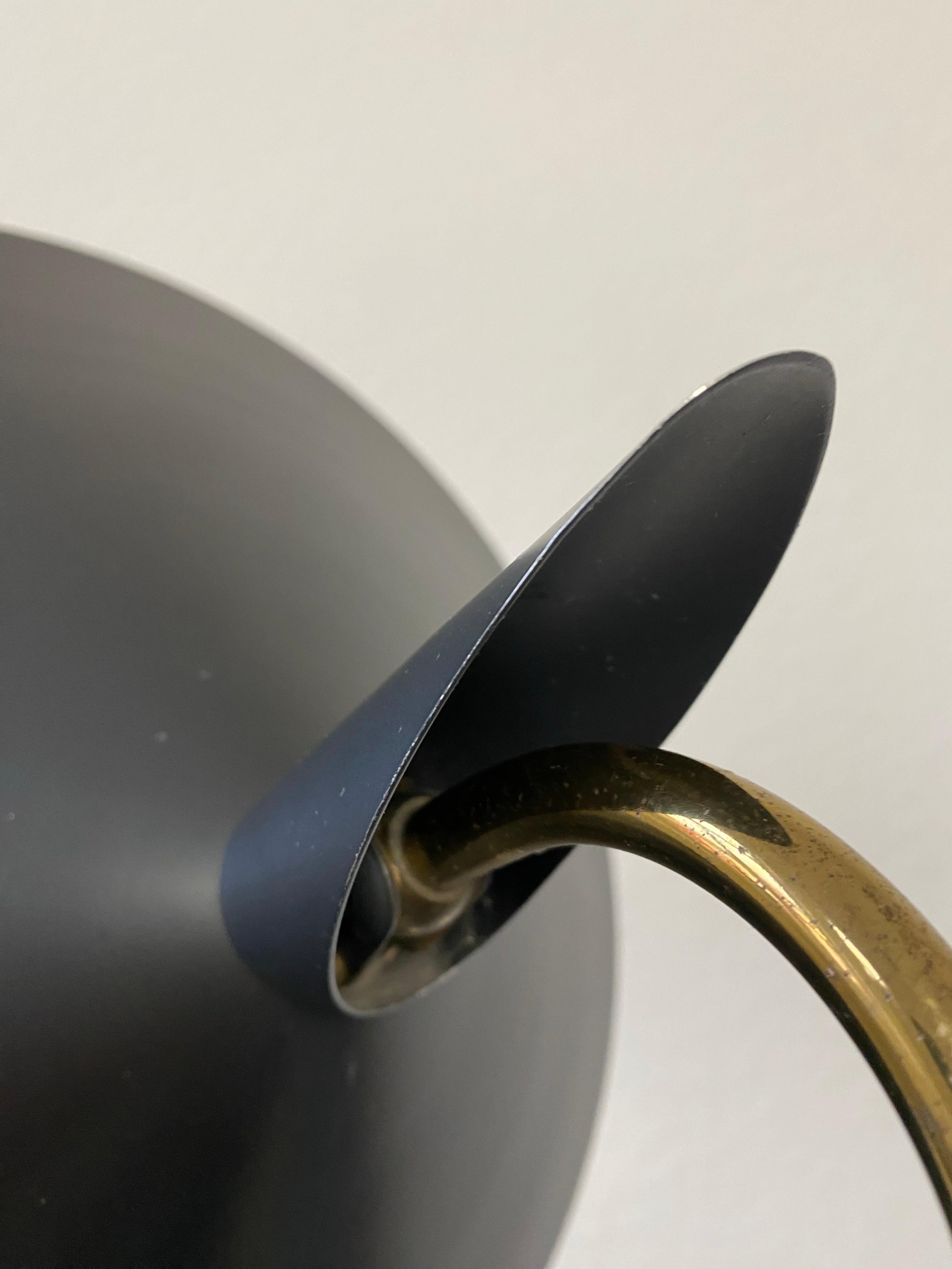 Seltene Schreibtischlampe aus der Jahrhundertmitte  Von HALA 50er Jahre Deutschland in Anthrazitstahl und Messing im Angebot 4