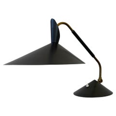 Rare lampe de bureau Midcentury  from HALA 50s Germany en acier anthracite et laiton