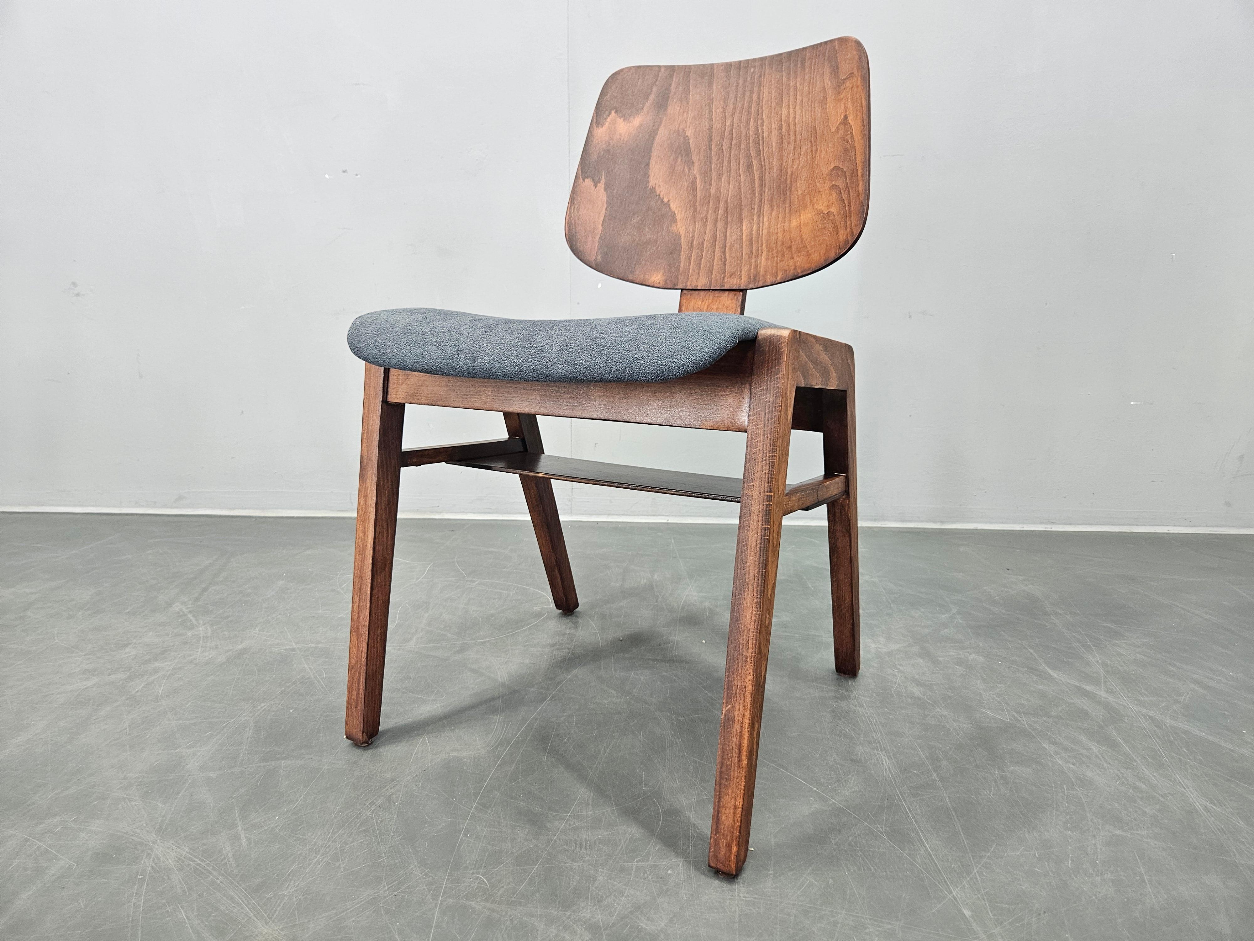 Fabric Rare Midcentury Dining Chiars in style of Eames,  up to 8 available, 1960s For Sale