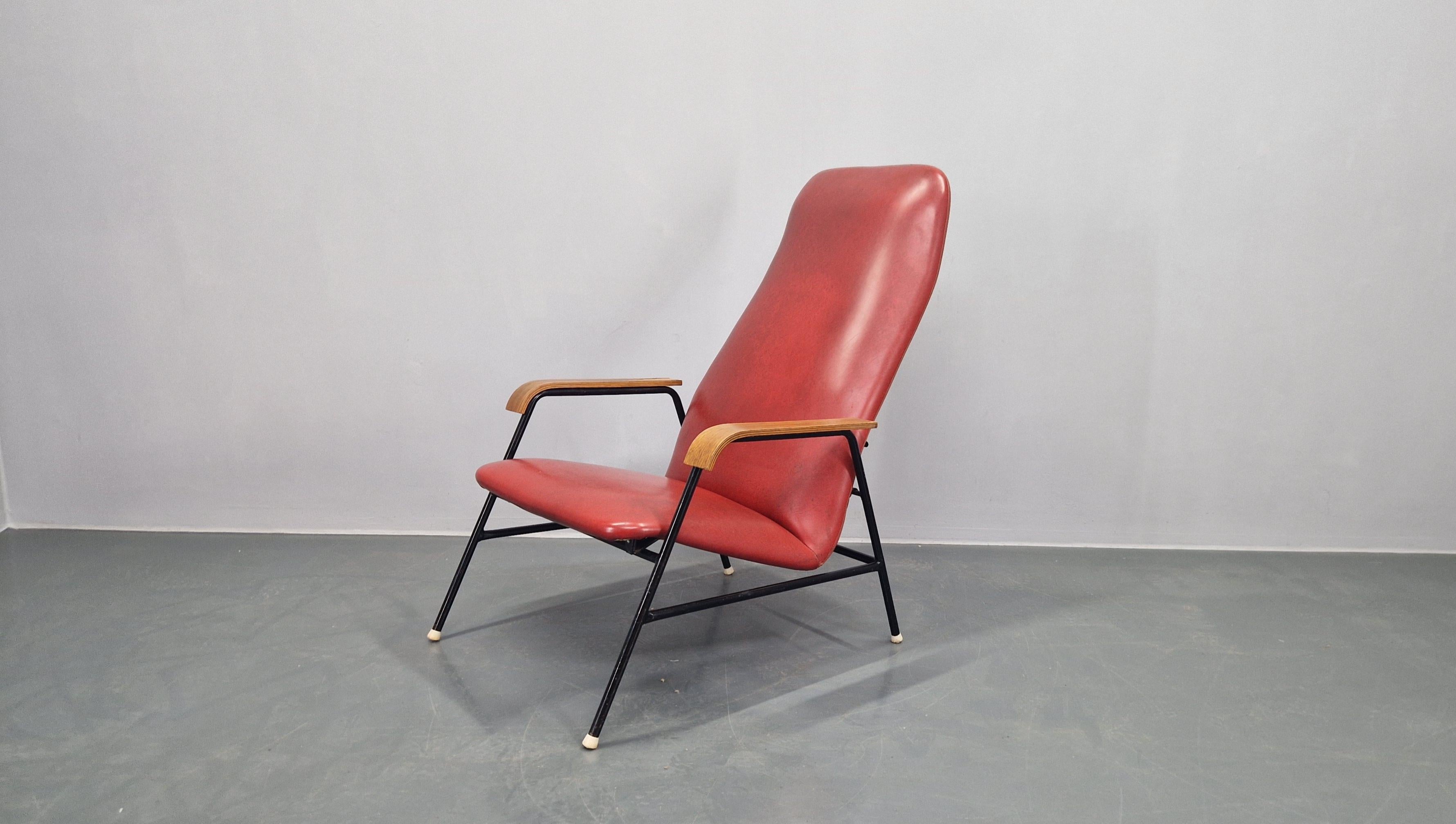 Rare Midcentury Easy Armchair, Sweden, 1960s. For Sale 2