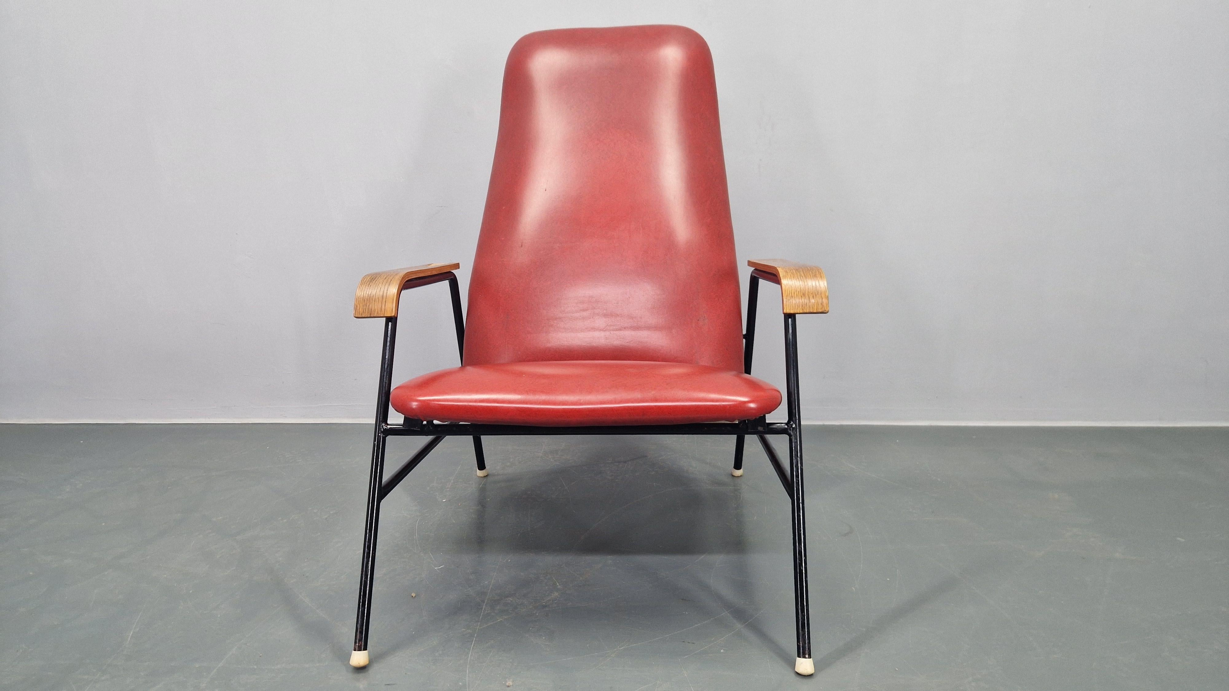 Swedish Rare Midcentury Easy Armchair, Sweden, 1960s. For Sale