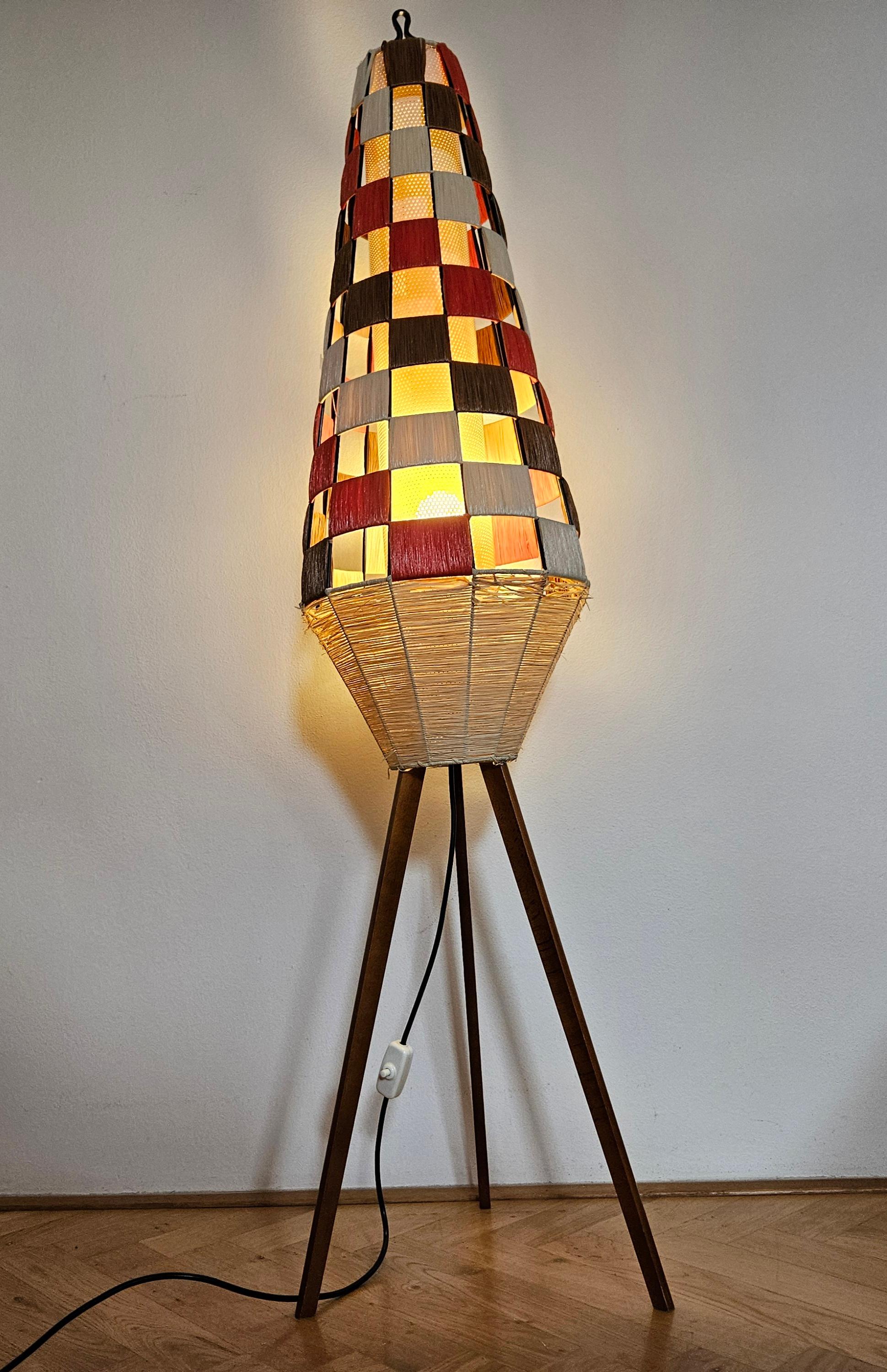 Rare Midcentury Floor Lamp Rocket, Tripod, Germany, 1960s For Sale 6