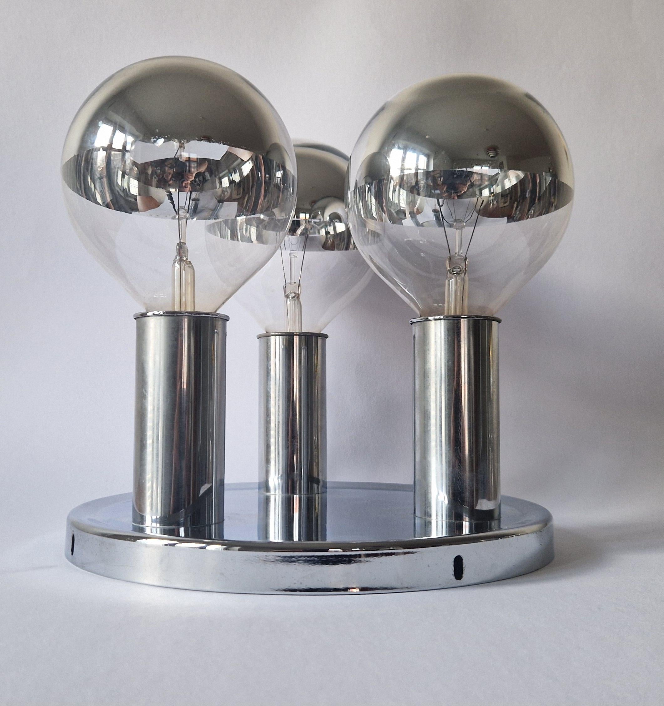 Rare Midcentury Flush Mount, Ceiling Lamp, Italy, 1970s For Sale 5