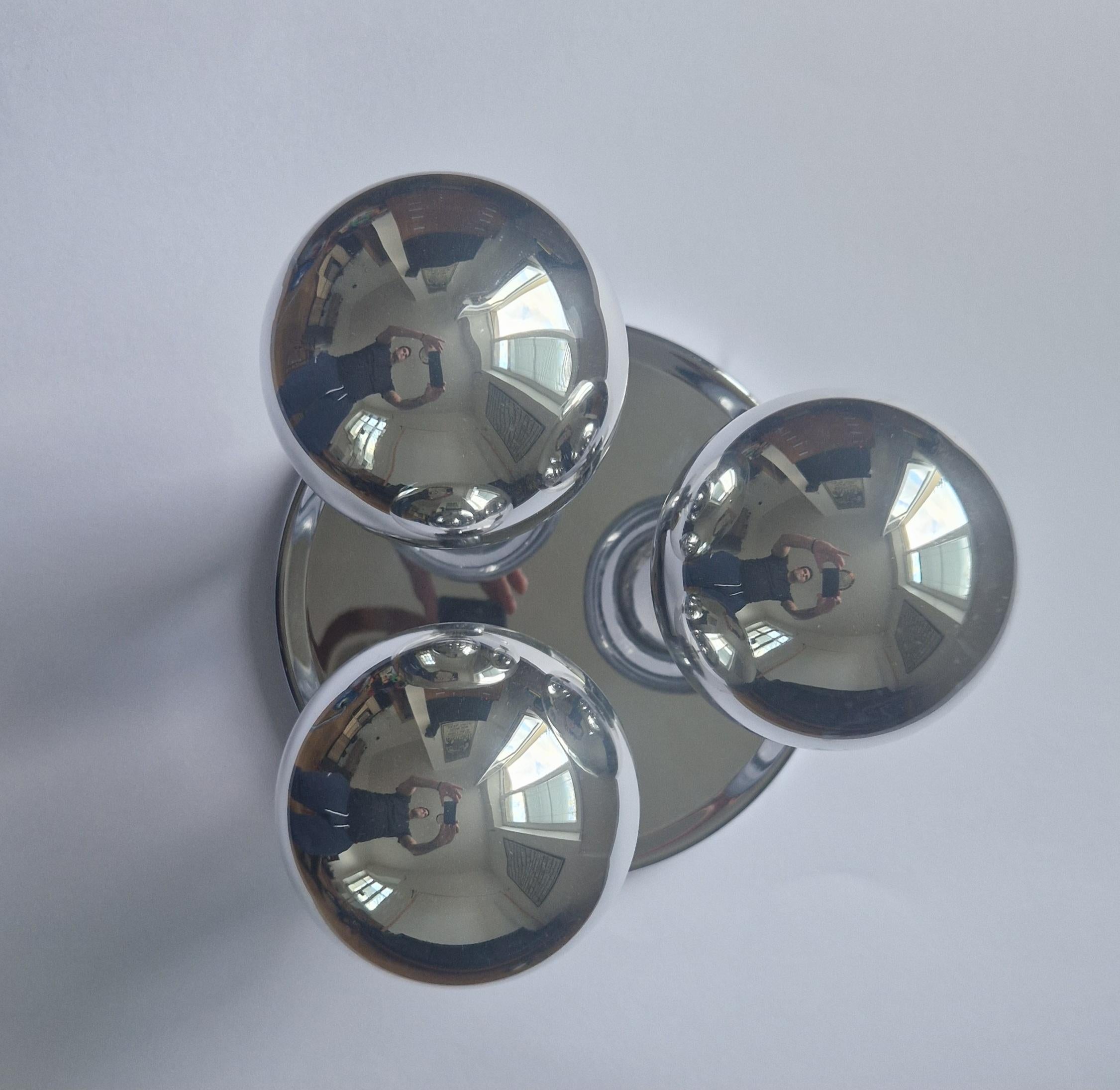 Mid-Century Modern Rare Midcentury Flush Mount, Ceiling Lamp, Italy, 1970s For Sale
