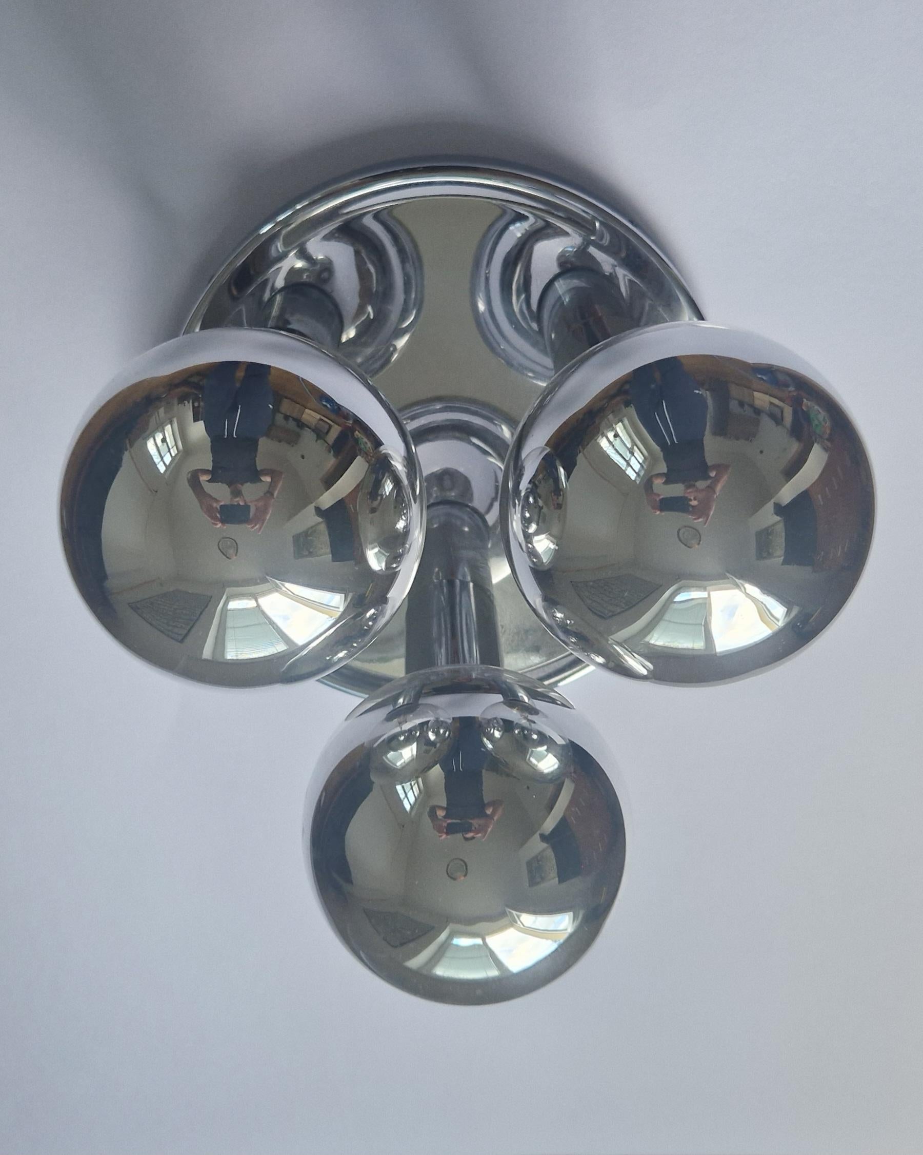 Rare Midcentury Flush Mount, Ceiling Lamp, Italy, 1970s In Excellent Condition For Sale In Praha, CZ