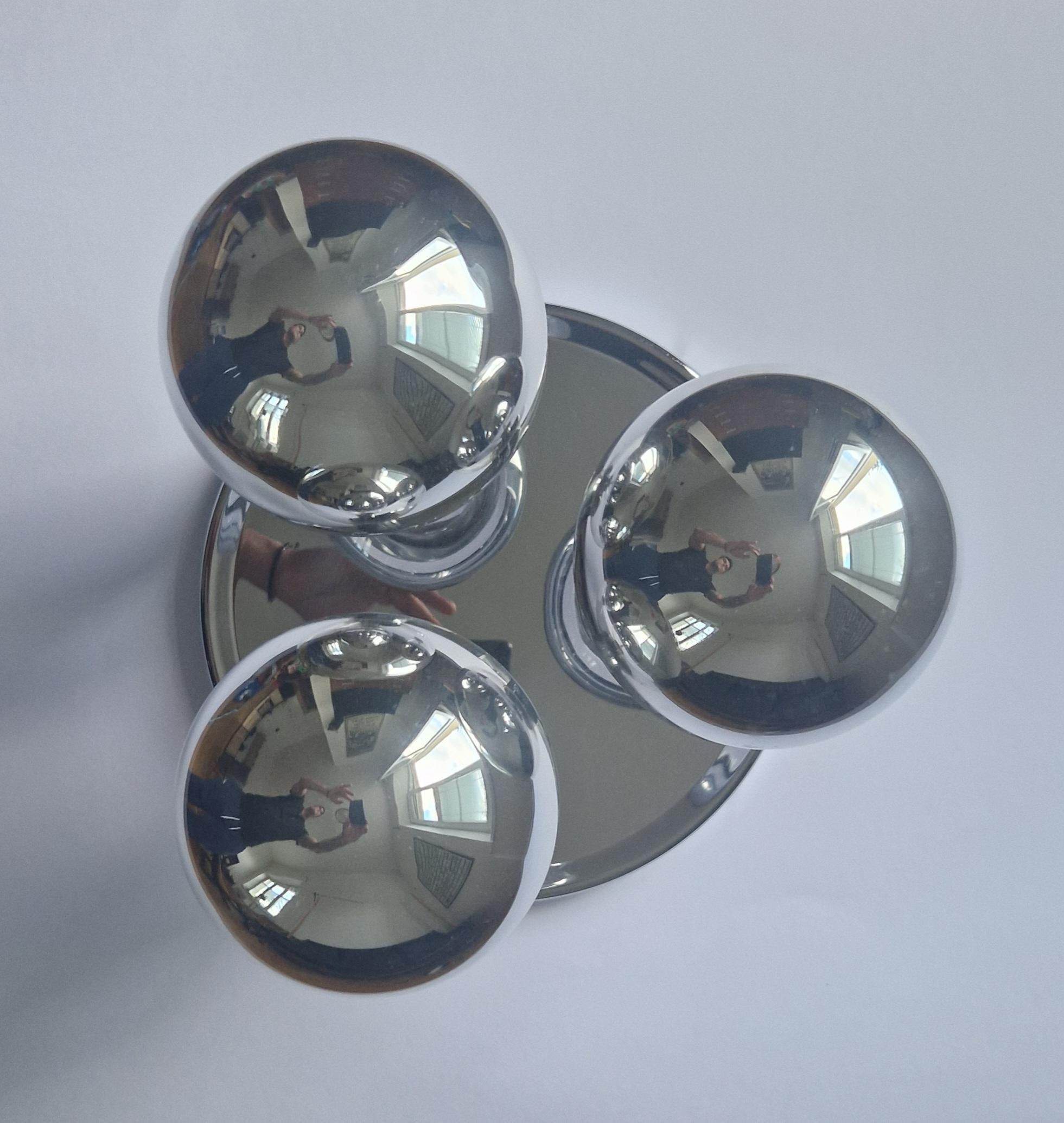 Late 20th Century Rare Midcentury Flush Mount, Ceiling Lamp, Italy, 1970s For Sale
