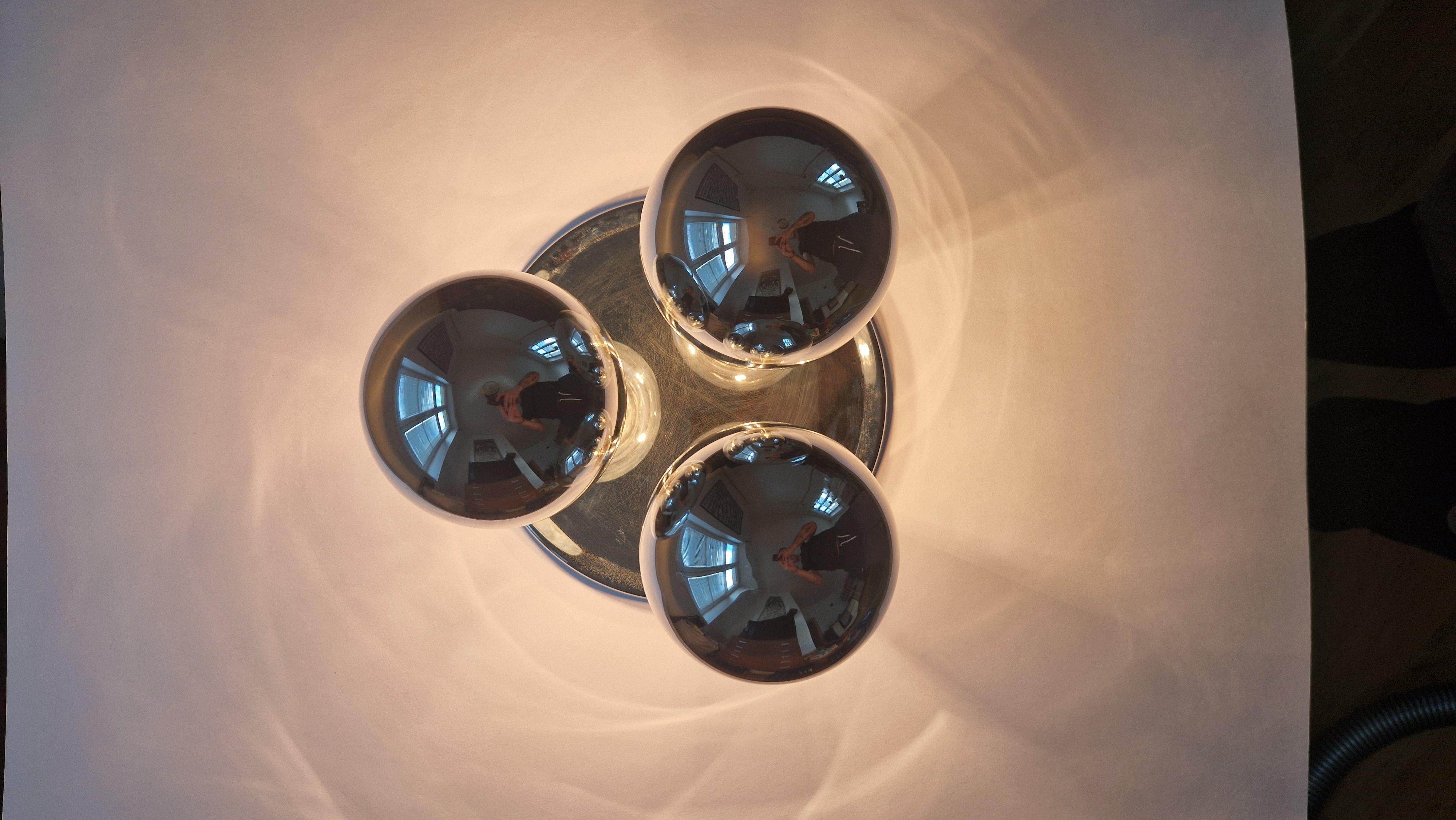 Rare Midcentury Flush Mount, Ceiling Lamp, Italy, 1970s For Sale 1