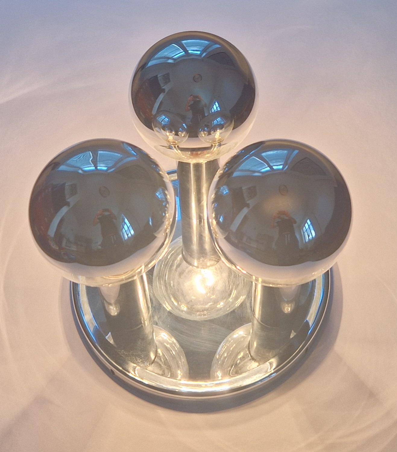 Rare Midcentury Flush Mount, Ceiling Lamp, Italy, 1970s For Sale 2