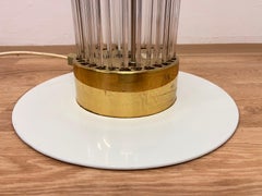 Rara lámpara de pie de latón y cristal de mediados de siglo Kamenicky Senov/Preciosa de J. Bejvl