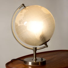 Rare Midcentury Glass Globe Table Lamp, Flygfors, Sweden, 1950s