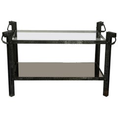 Rare Midcentury Handcrafted Wrought Iron Coffee Table