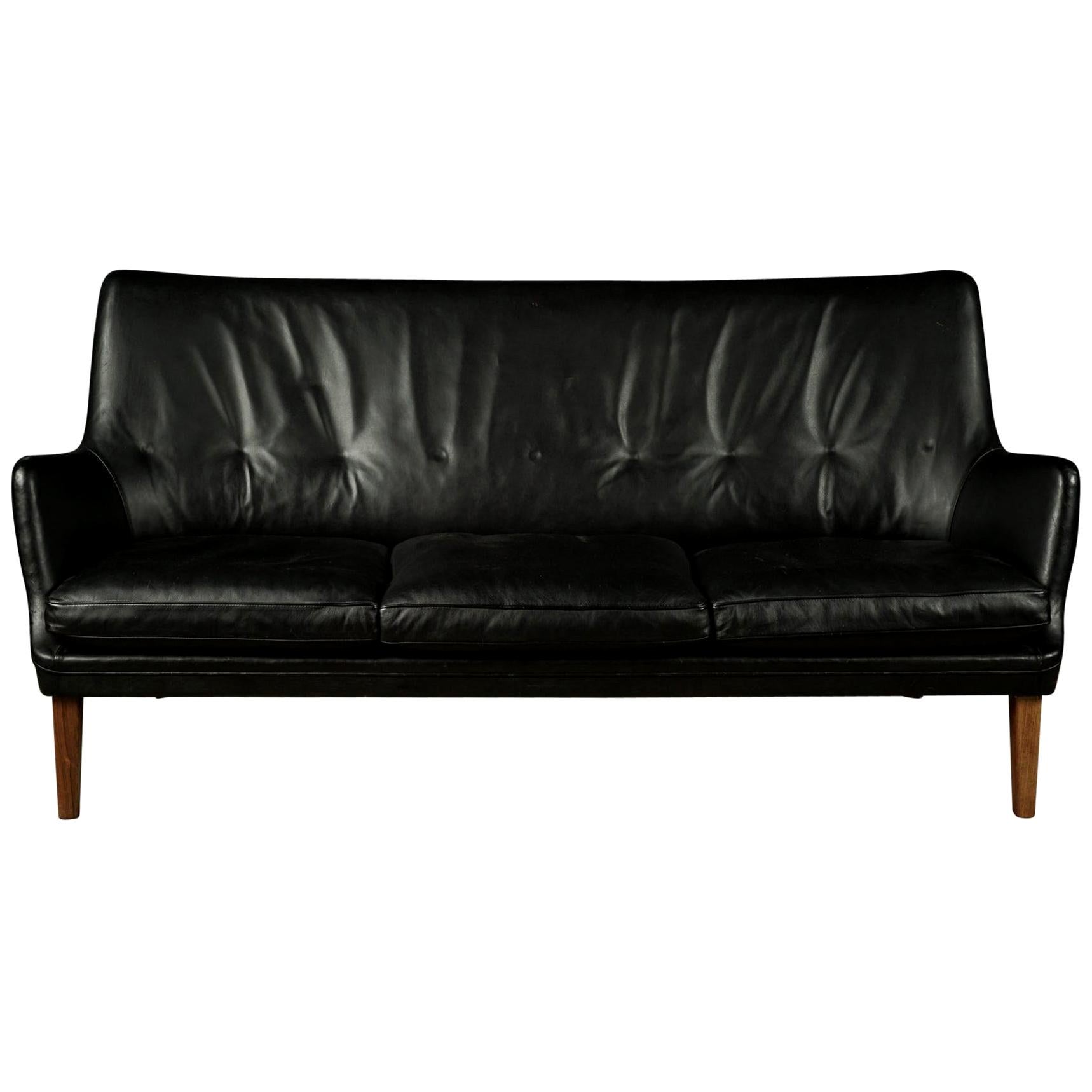 Rare Midcentury Leather Sofa Designed by Arne Vodder, Denmark, circa 1960