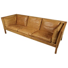 Rare Midcentury Leather Sofa from Denmark, circa 1970
