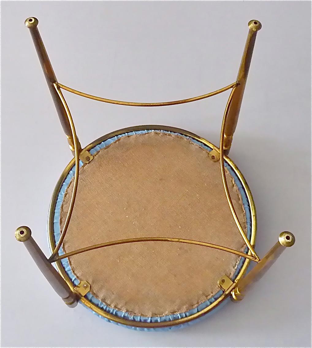 Rare Midcentury Maison Jansen Brass Stool Side Chair 1950s Charles Bagues Era 4
