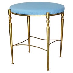 Rare Midcentury Maison Jansen Brass Stool Side Chair 1950s Charles Bagues Era