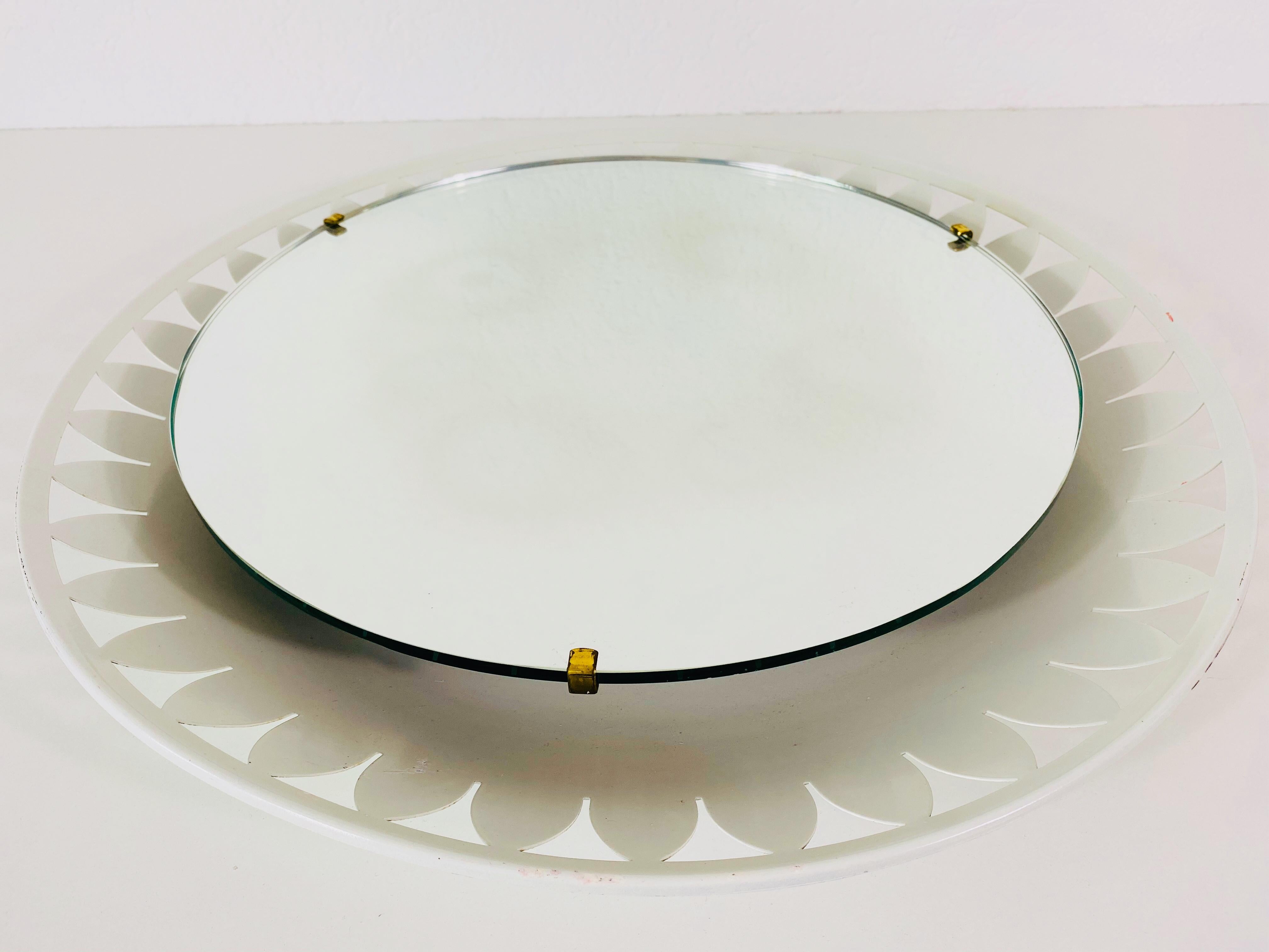 Mid-Century Modern Rare Midcentury Metal Illuminated Mirror by Hillebrand, Germany, 1950s For Sale