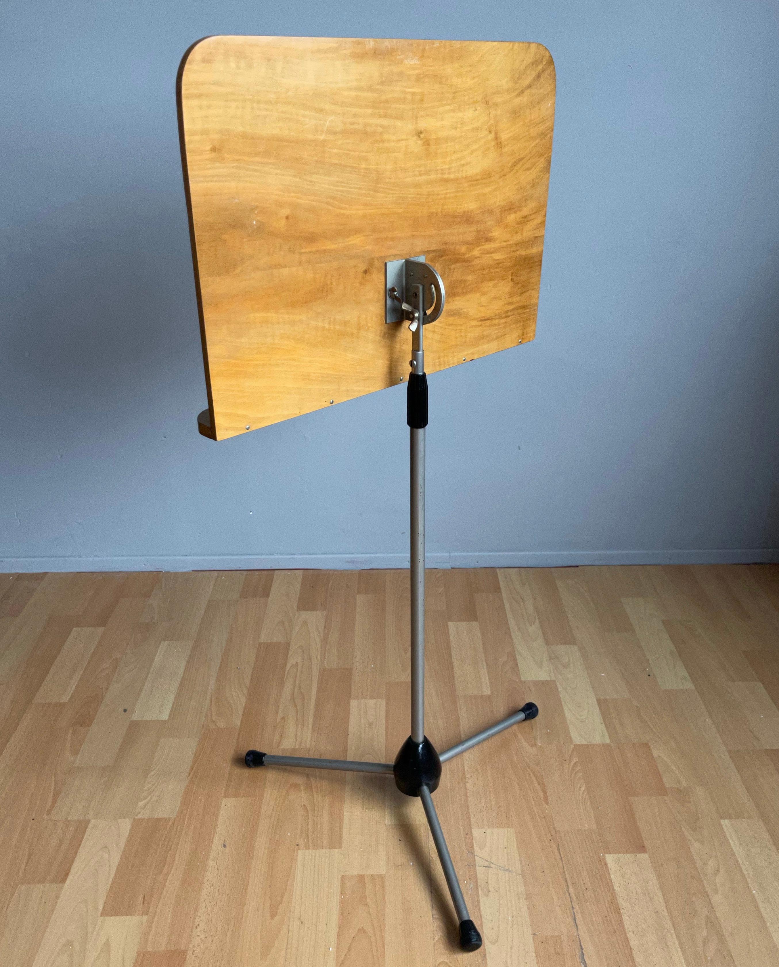 Rare Midcentury Modern Adjustable Wooden & Iron Tripod Music Paper Lectern Stand 5
