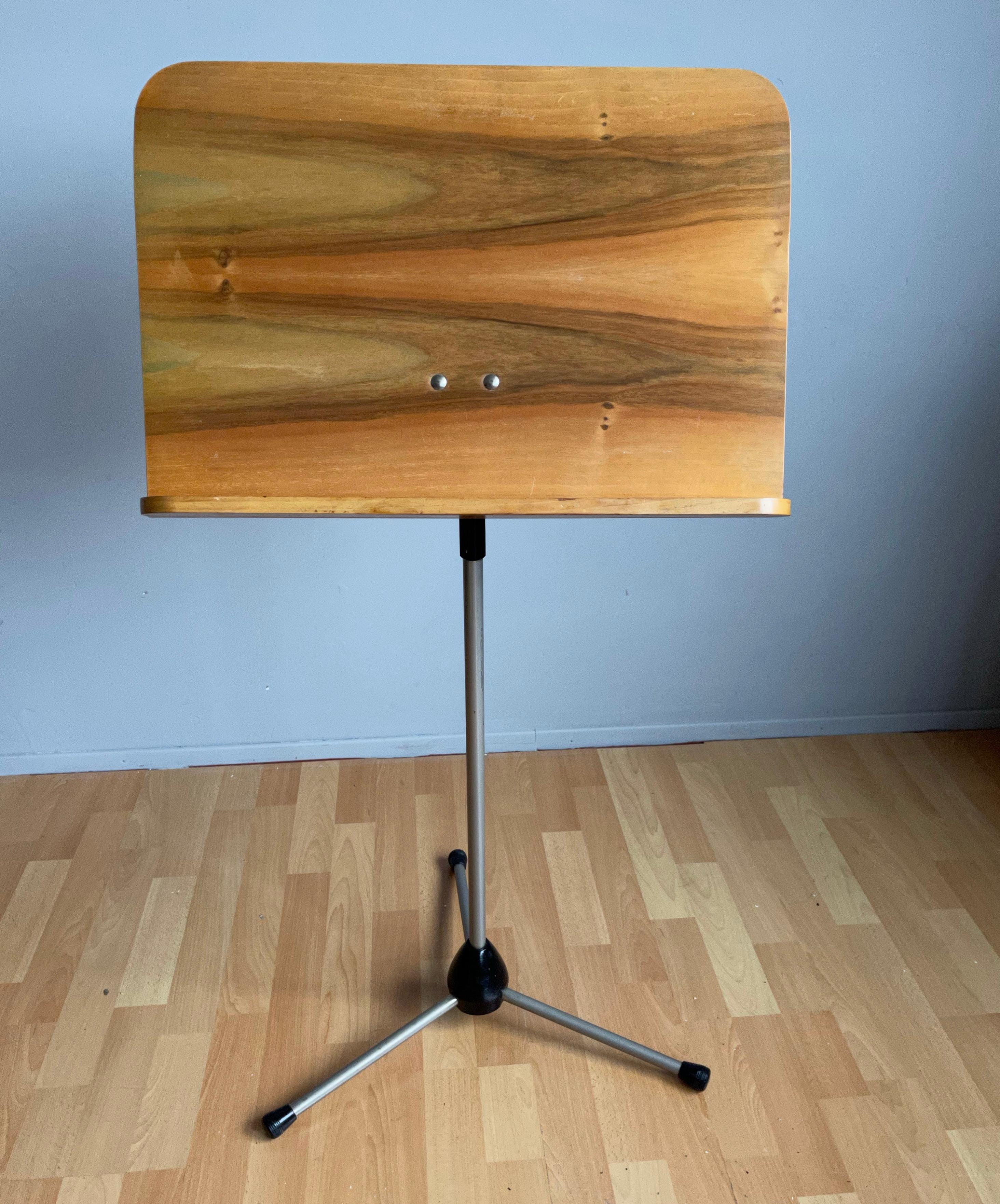 Mid-Century Modern Rare Midcentury Modern Adjustable Wooden & Iron Tripod Music Paper Lectern Stand