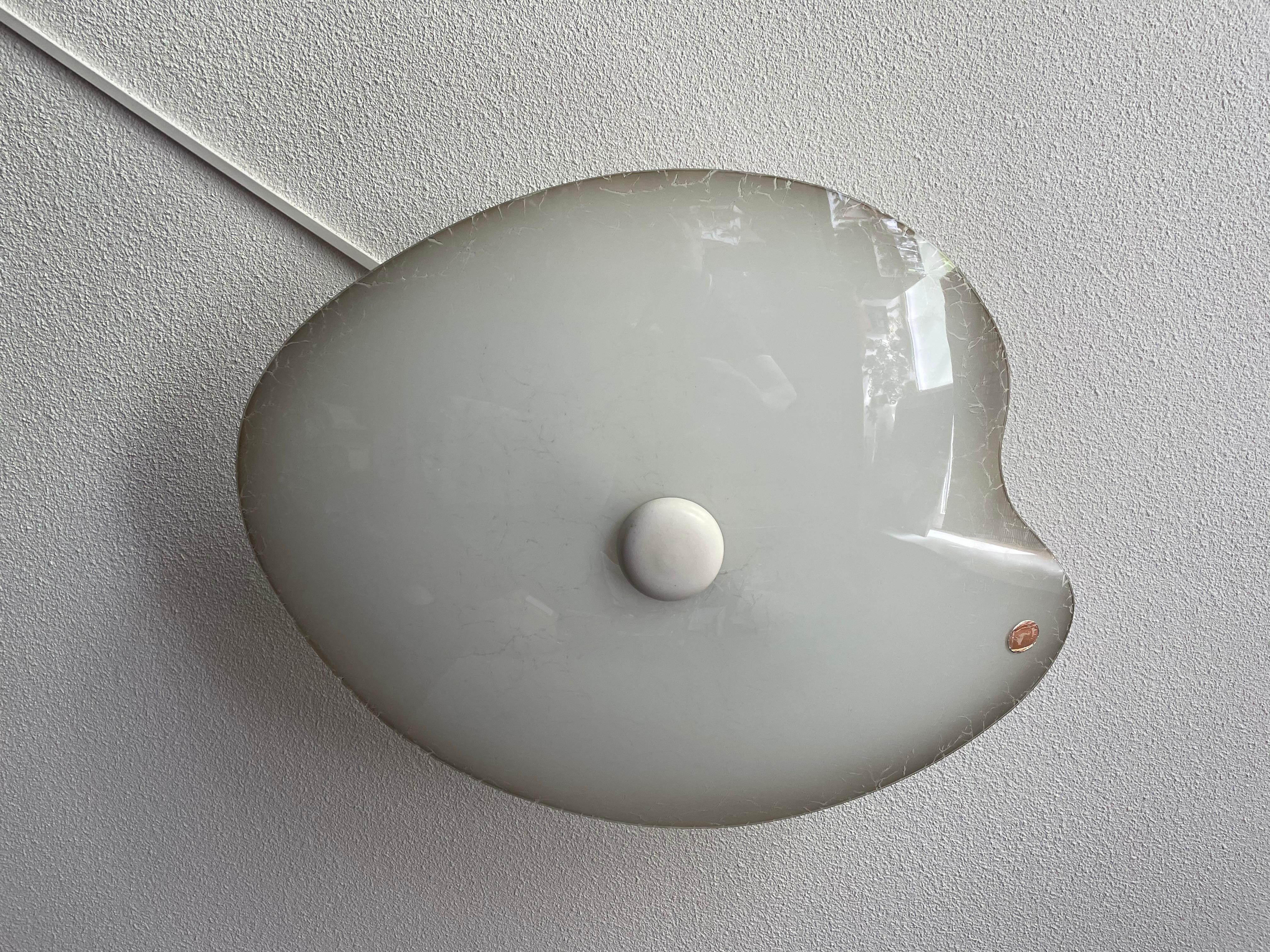 Seltene Midcentury Modern Glass Painter's Palette Design Flush Mount von White Goose im Angebot 1
