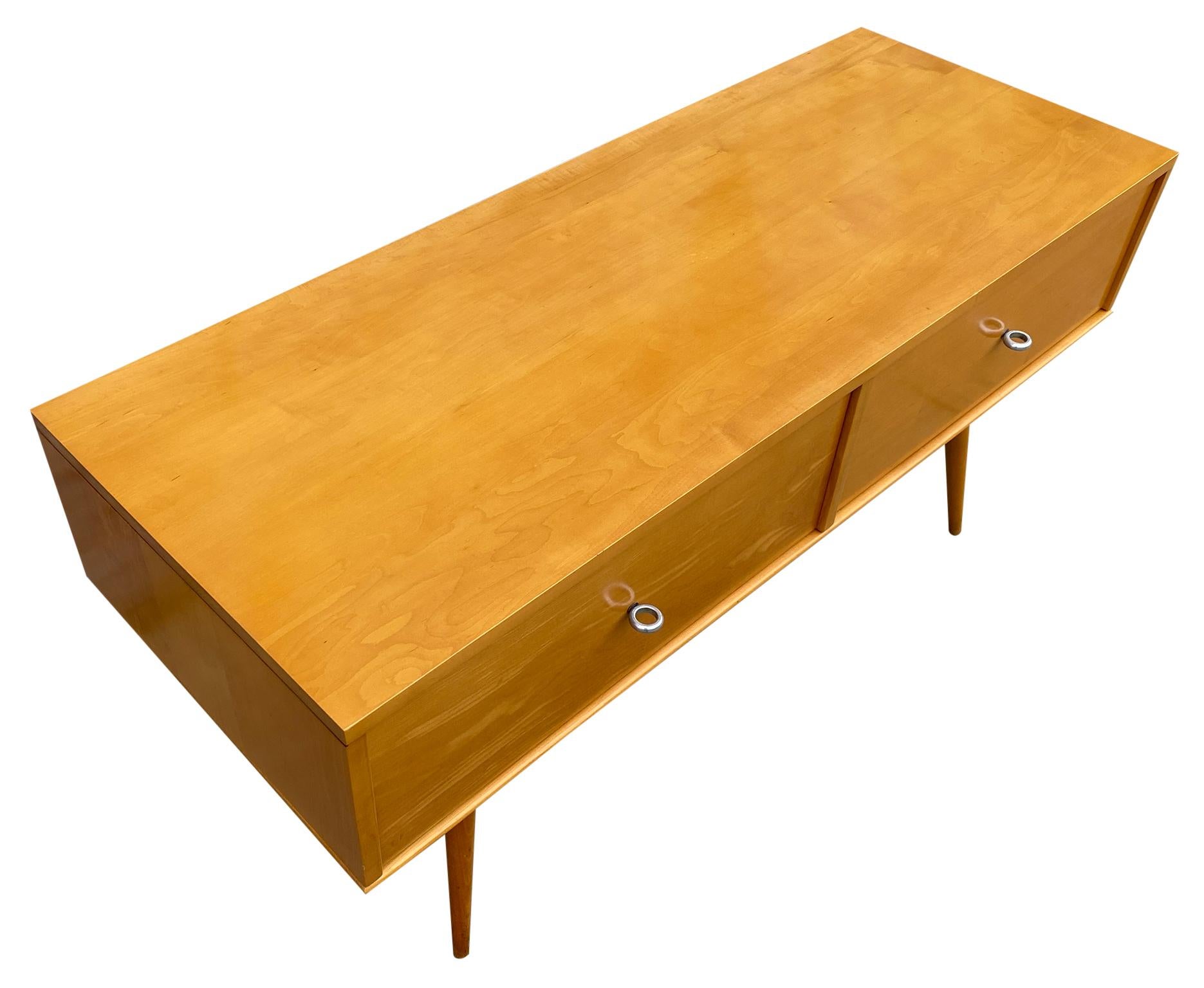 Mid-Century Modern Rare Midcentury Modern Low Two-Drawer Dresser by Paul McCobb Blonde