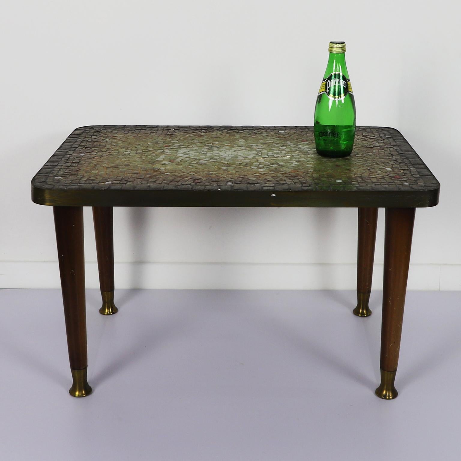 Mexican Rare Midcentury Mosaic Side Table by Genaro Alvarez For Sale