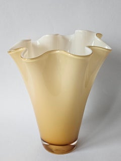 Rare vase en verre de Murano du milieu du siècle Fazzoletto, Italie, années 1970