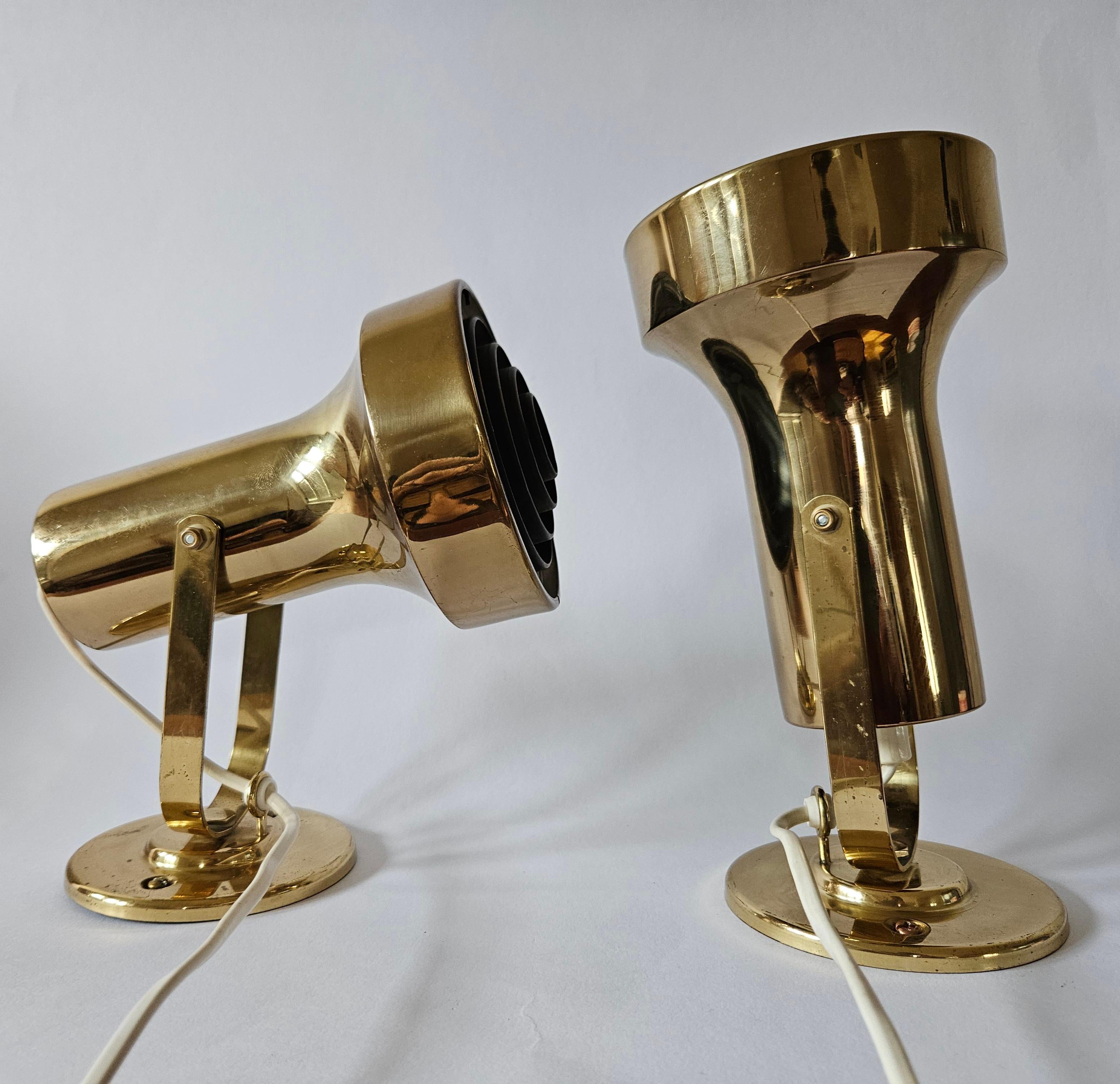 Rare Midcentury Pair of Wall Lamp, ANETA, Sweden, 1970s en vente 3