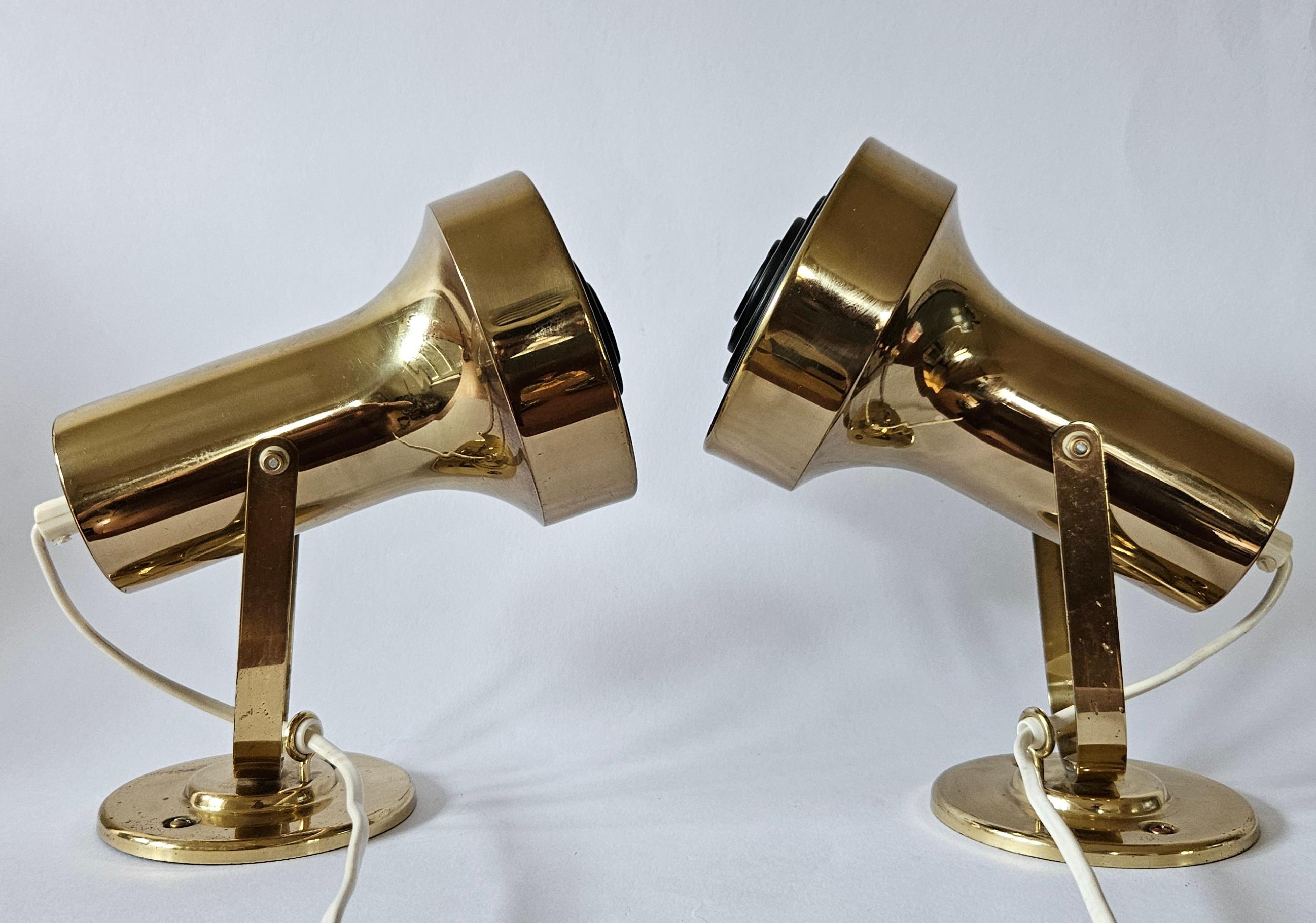 Rare Midcentury Pair of Wall Lamp, ANETA, Sweden, 1970s en vente 5